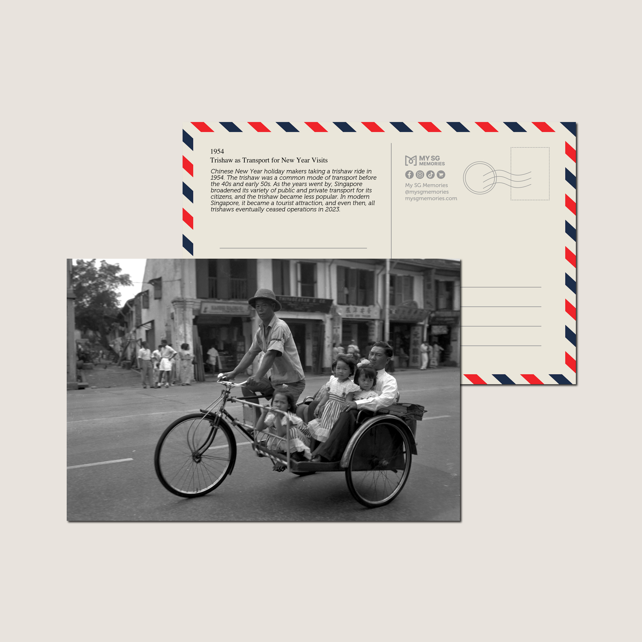 Trishaw as Transport for New Year Visits 1954-My Sg Memories