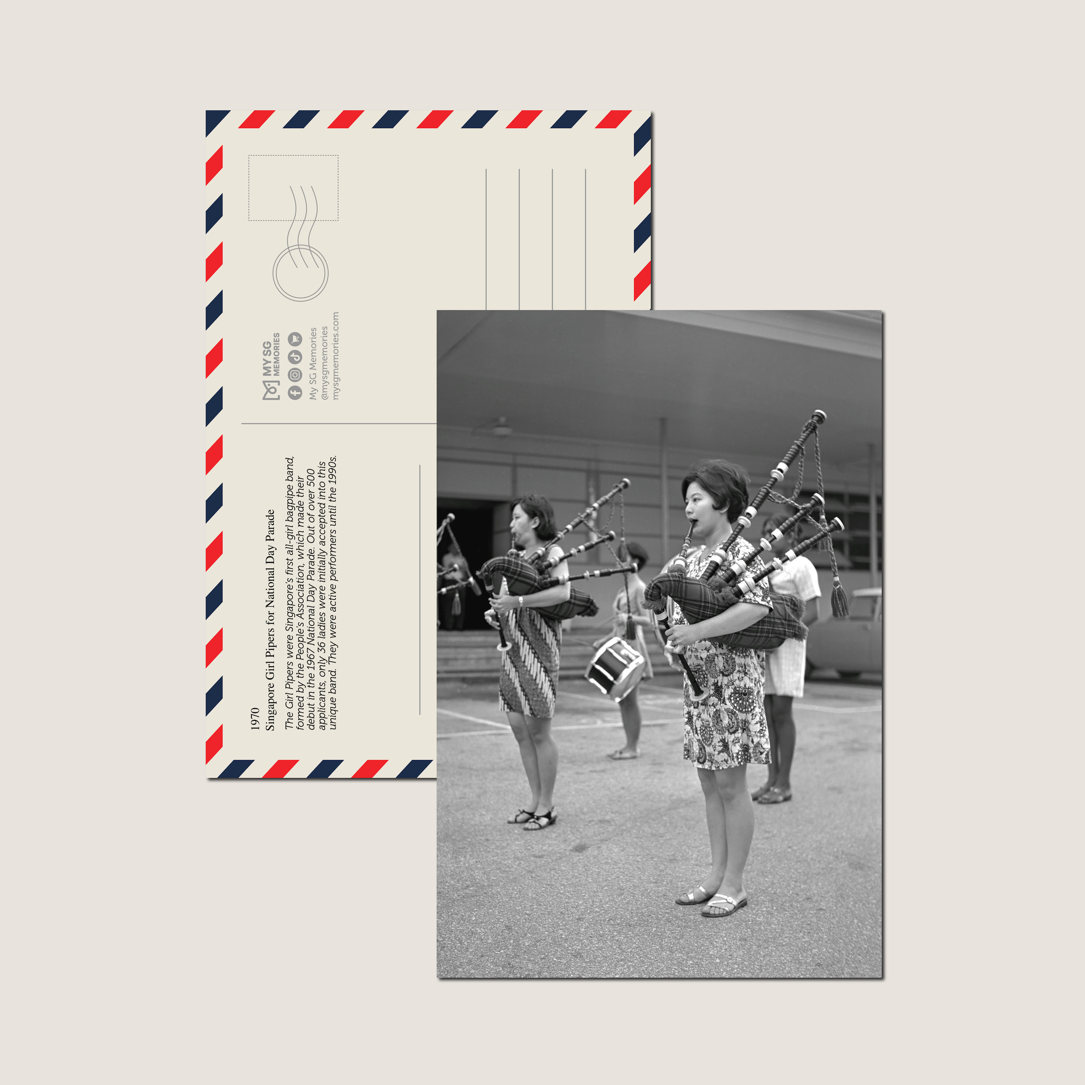 Singapore Girl Pipers for National Day Parade 1970-My Sg Memories