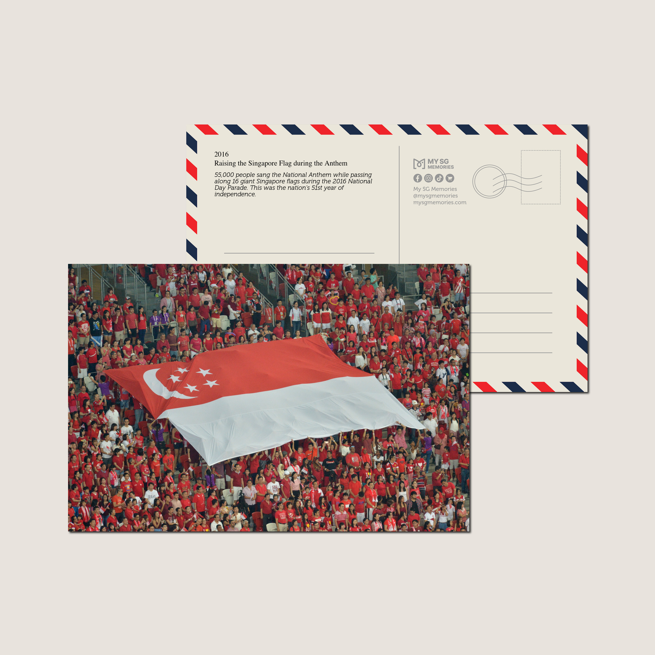 Raising the Singapore Flag during the Anthem 2016-My Sg Memories
