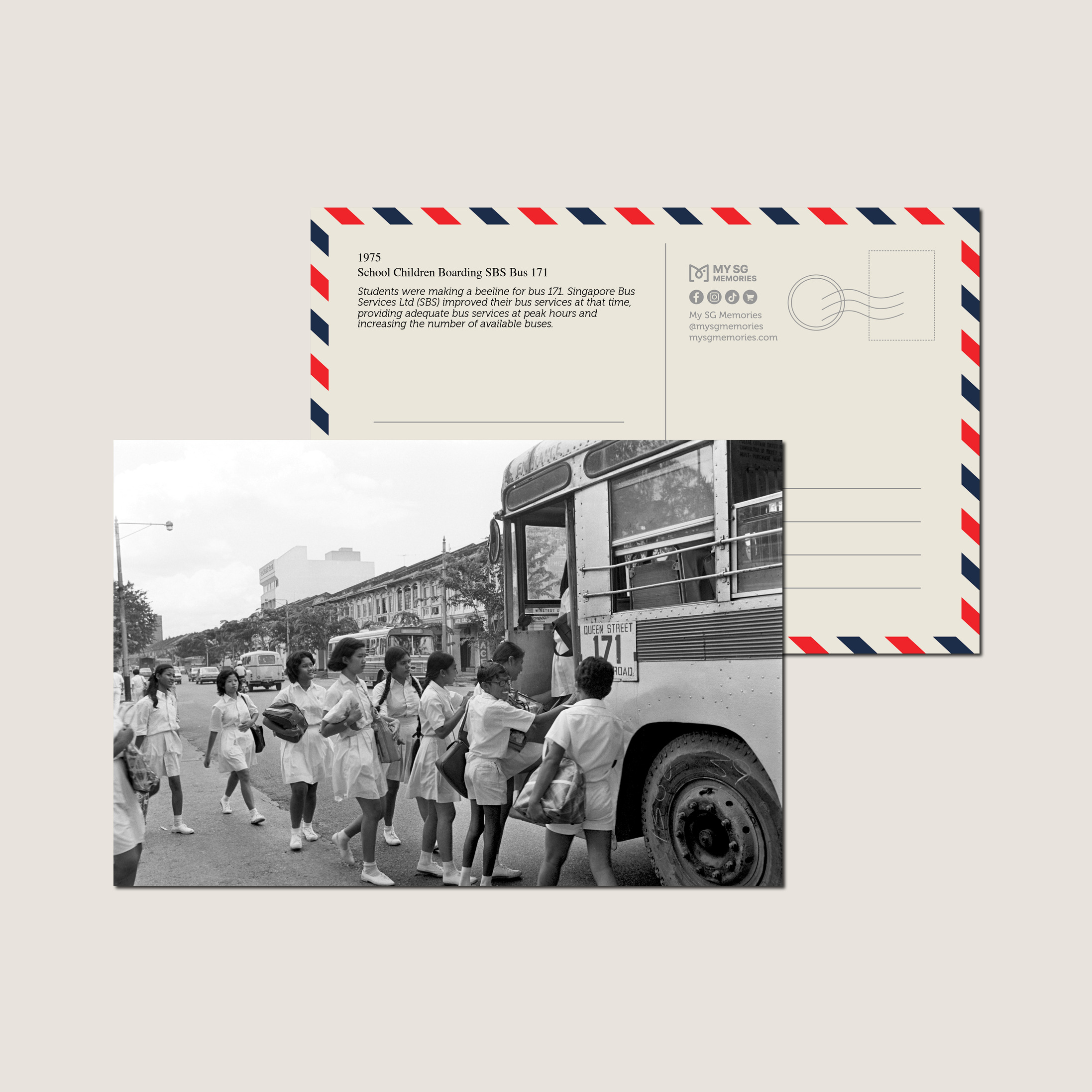 School Children Boarding SBS Bus 171 1975-My Sg Memories