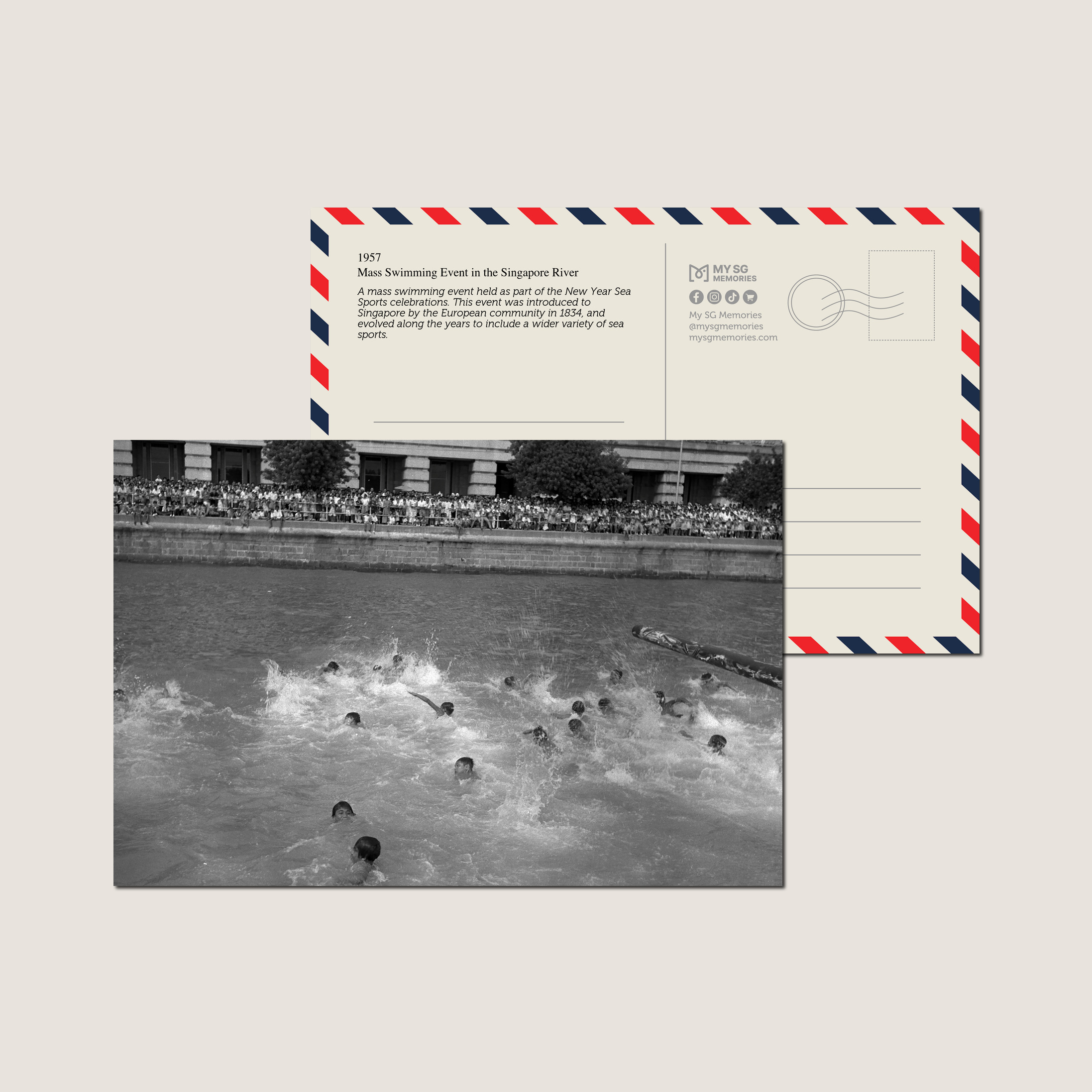 Mass Swimming Event in the Singapore River 1957-My Sg Memories