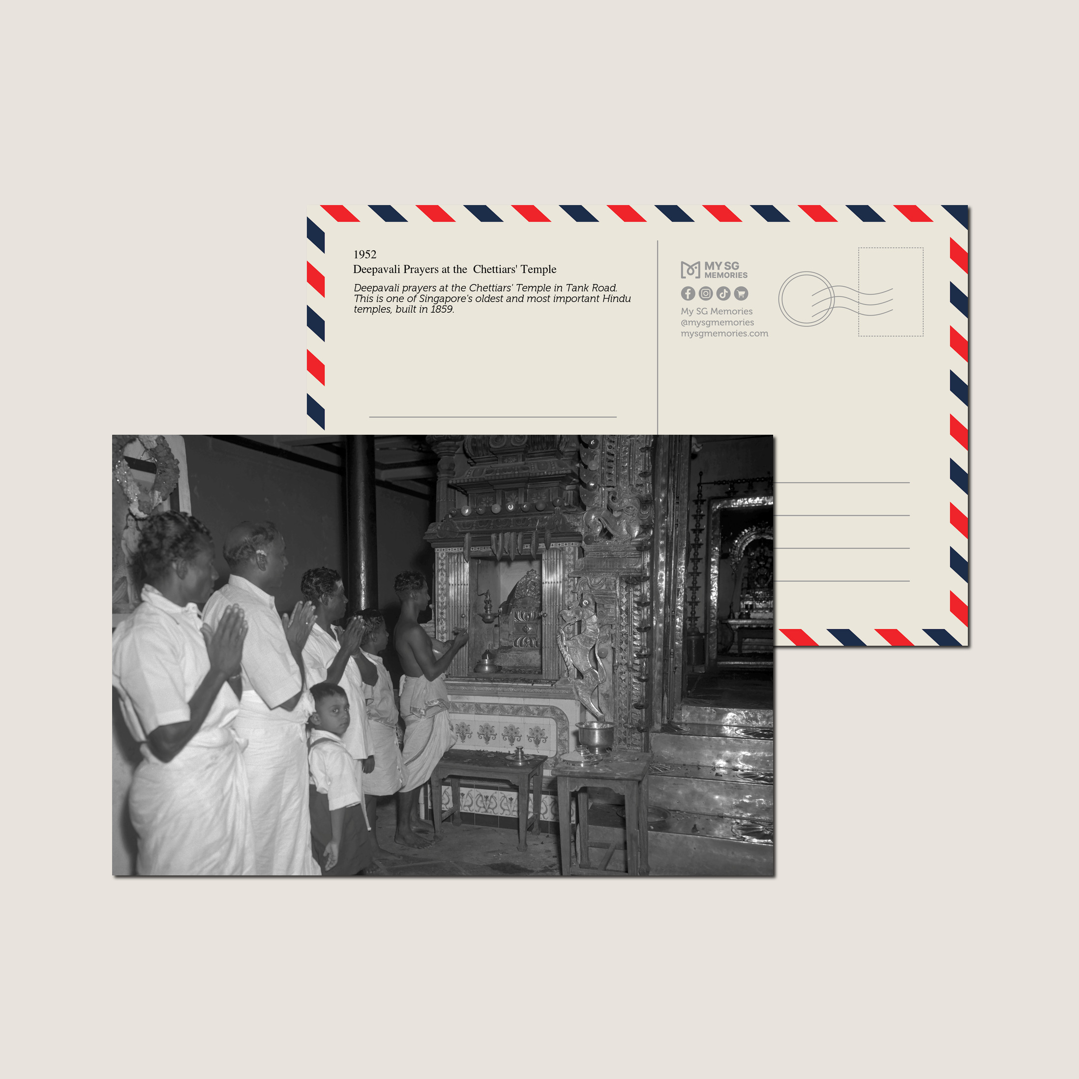 Deepavali Prayers at the Chettiars' Temple 1952-My Sg Memories