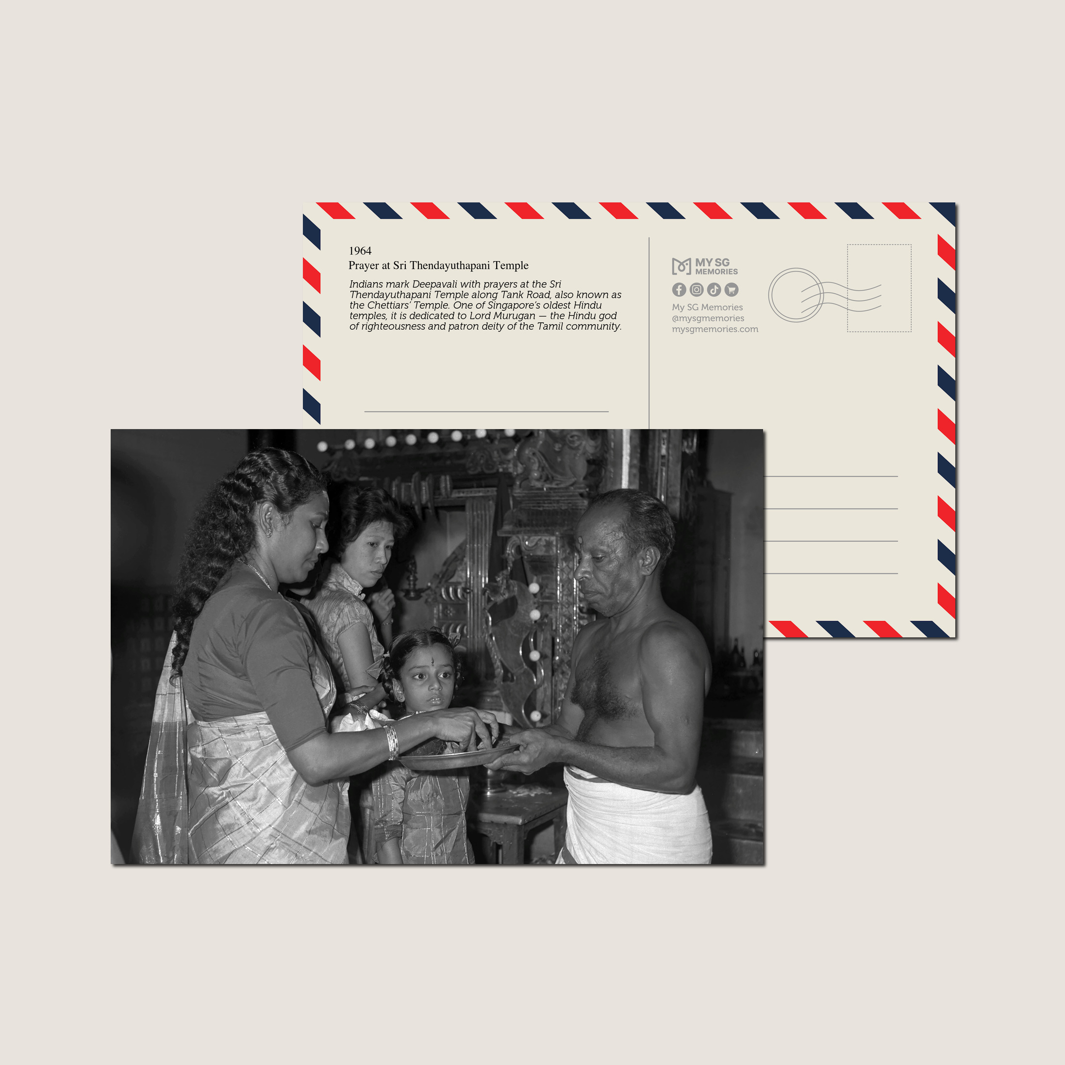 Prayer at Sri Thendayuthapani Temple 1964-My Sg Memories