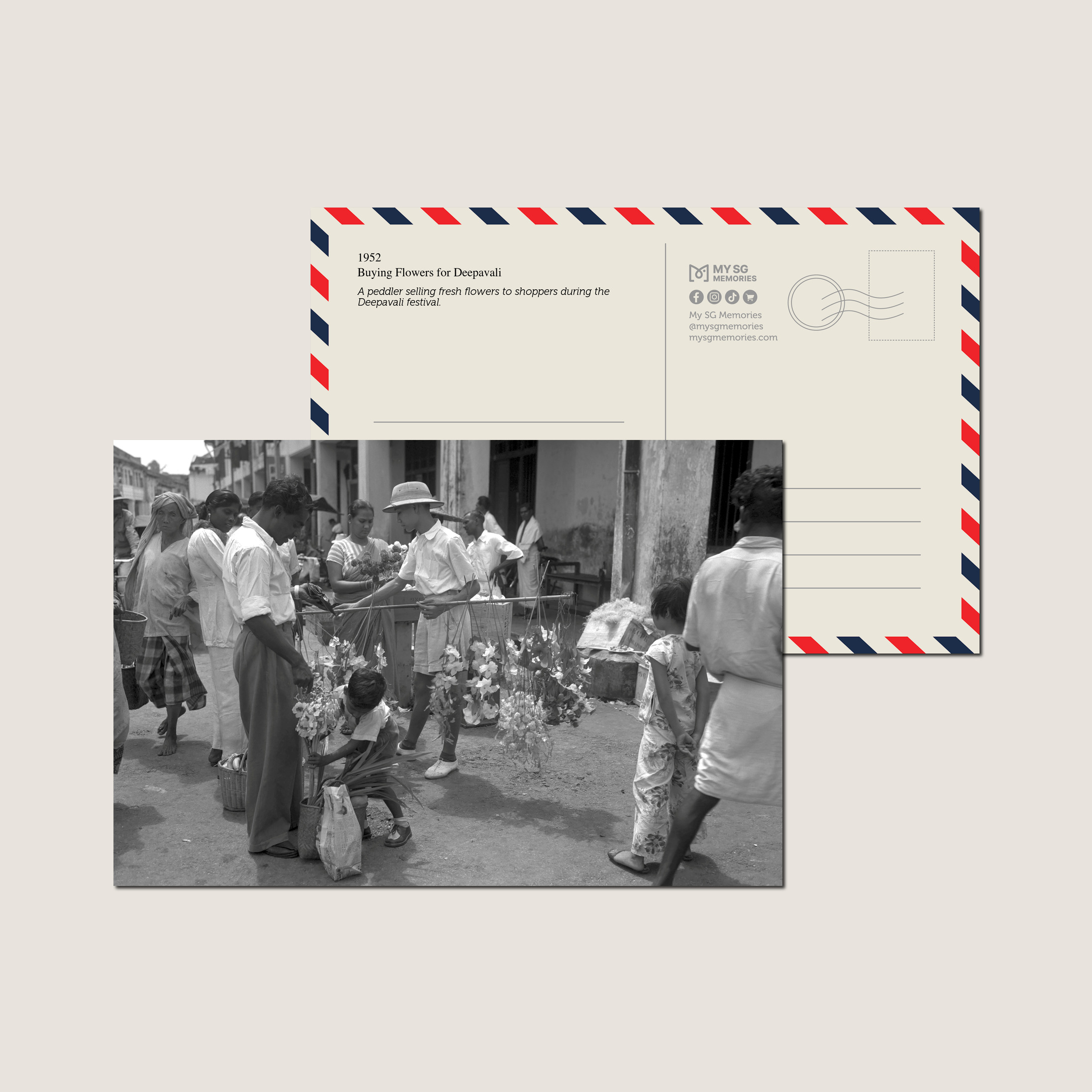 Buying Flowers for Deepavali 1952-My Sg Memories