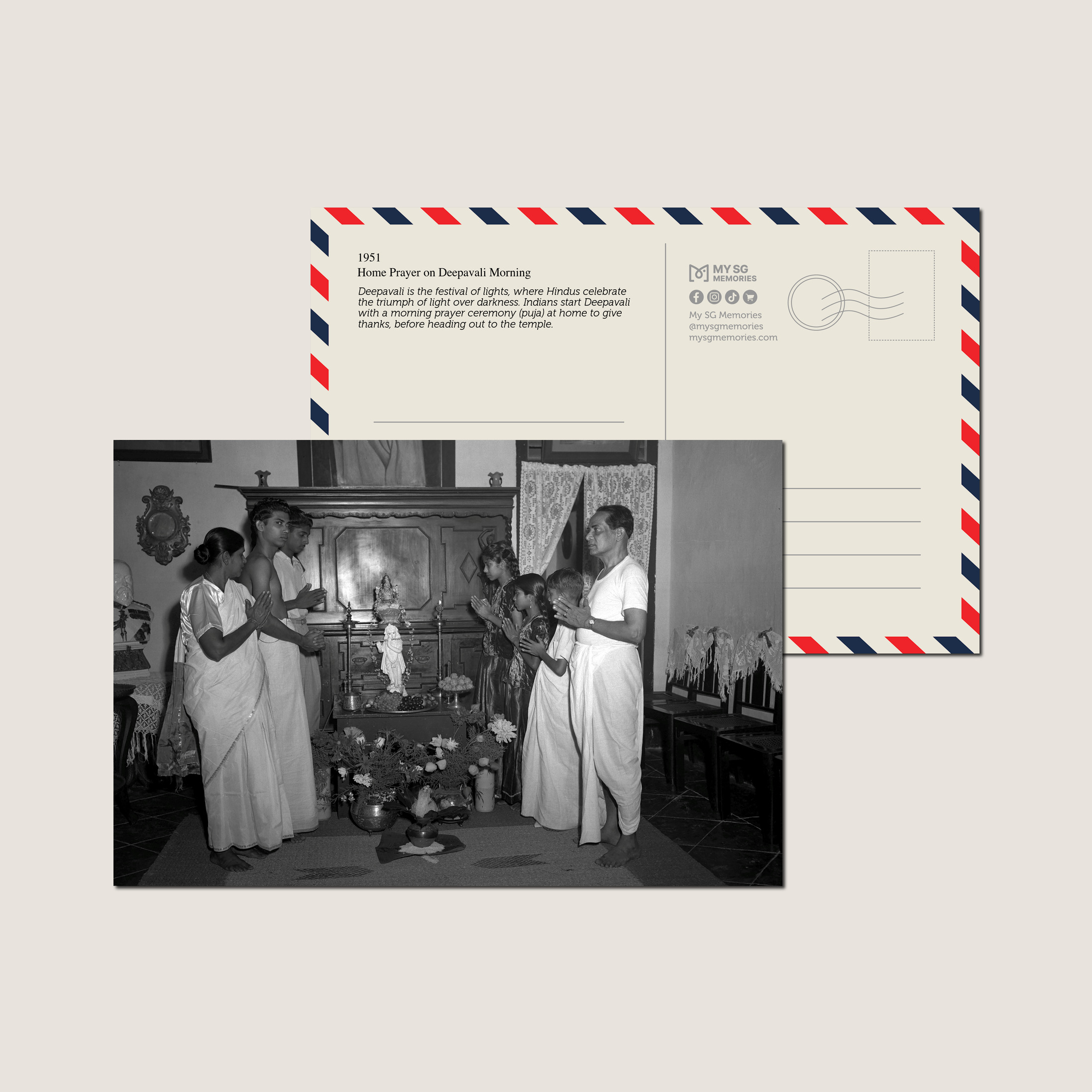 Home Prayer on Deepavali Morning 1951-My Sg Memories