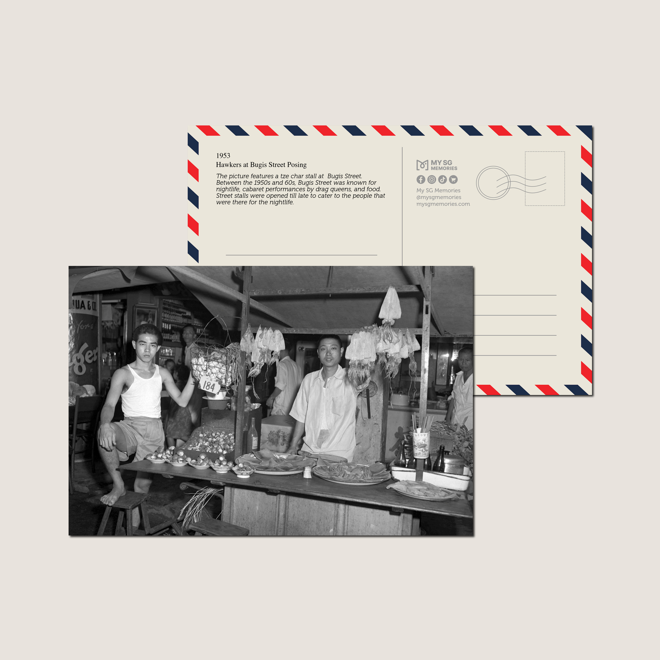 Hawkers at Bugis Street Posing 1953-My Sg Memories