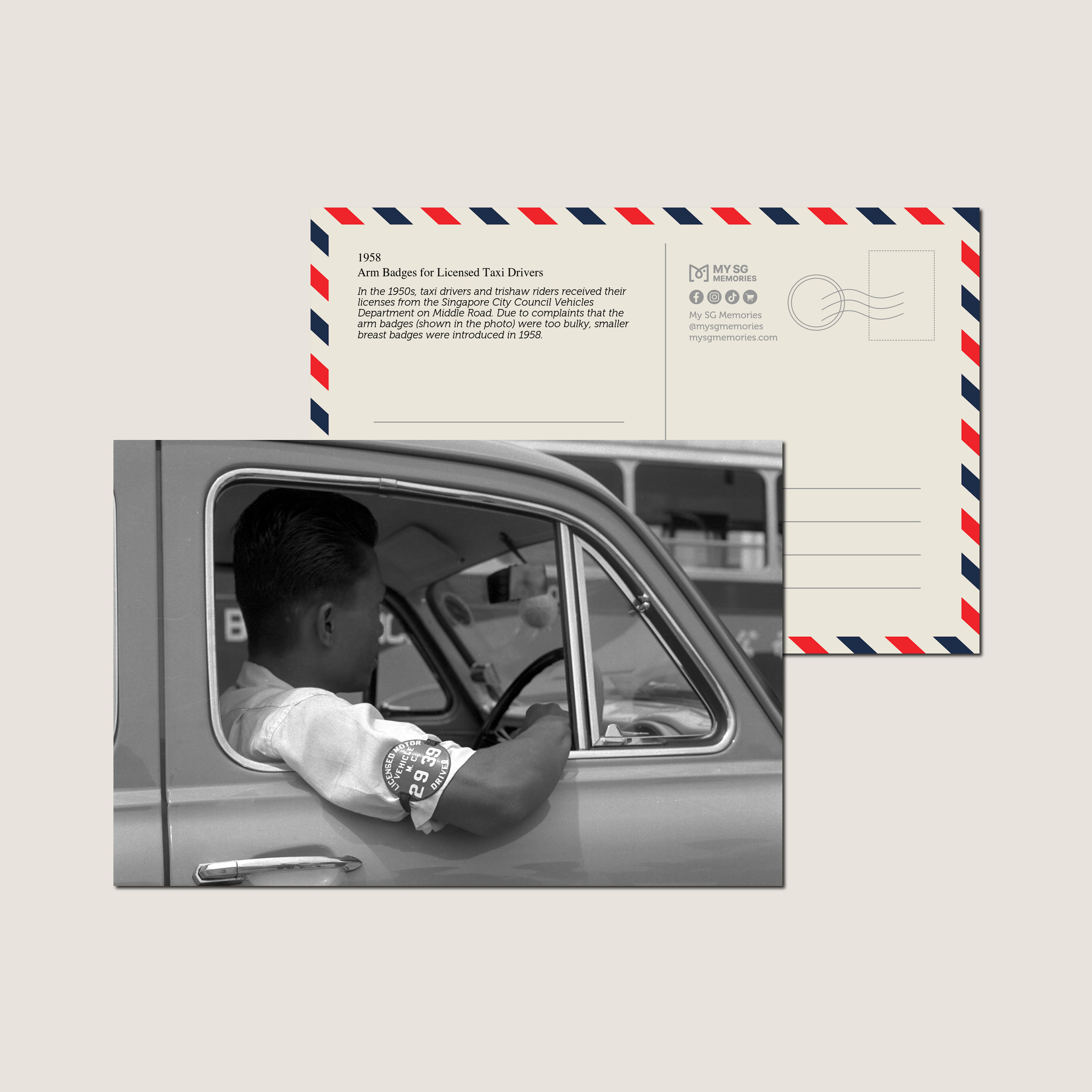 Arm Badges for Licensed Taxi Drivers 1958-My Sg Memories