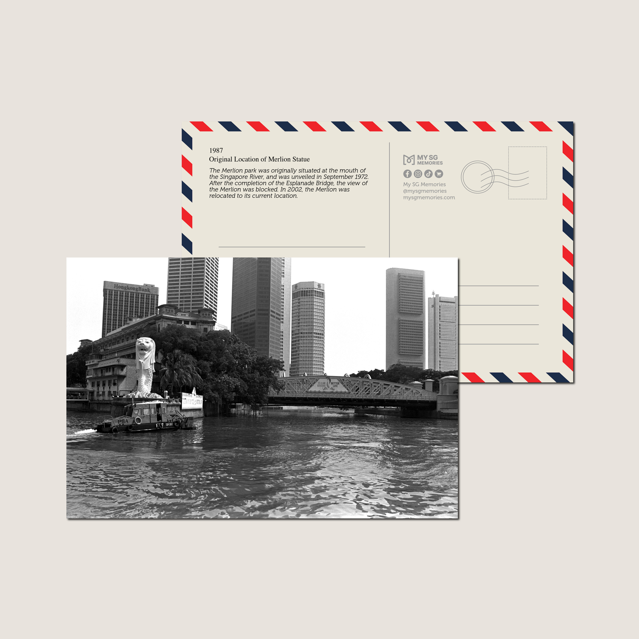 Original Location of Merlion Statue 1987-My Sg Memories
