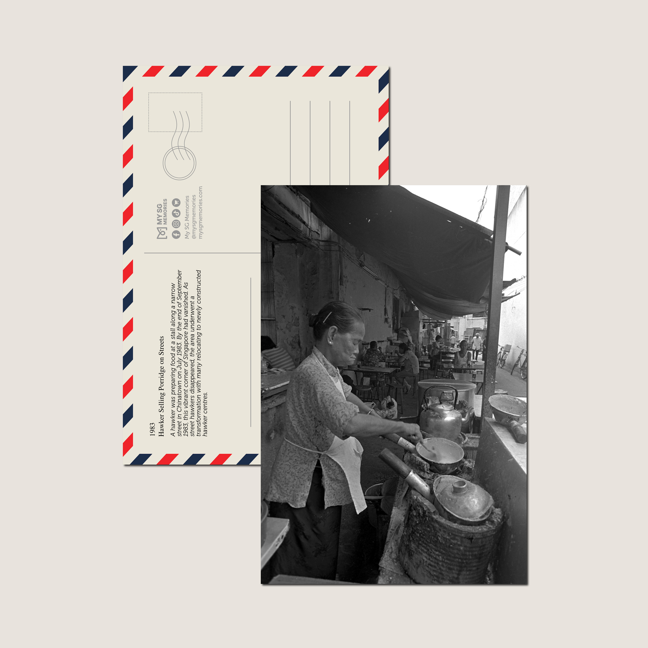Hawker Selling Porridge on Streets 1983-My Sg Memories