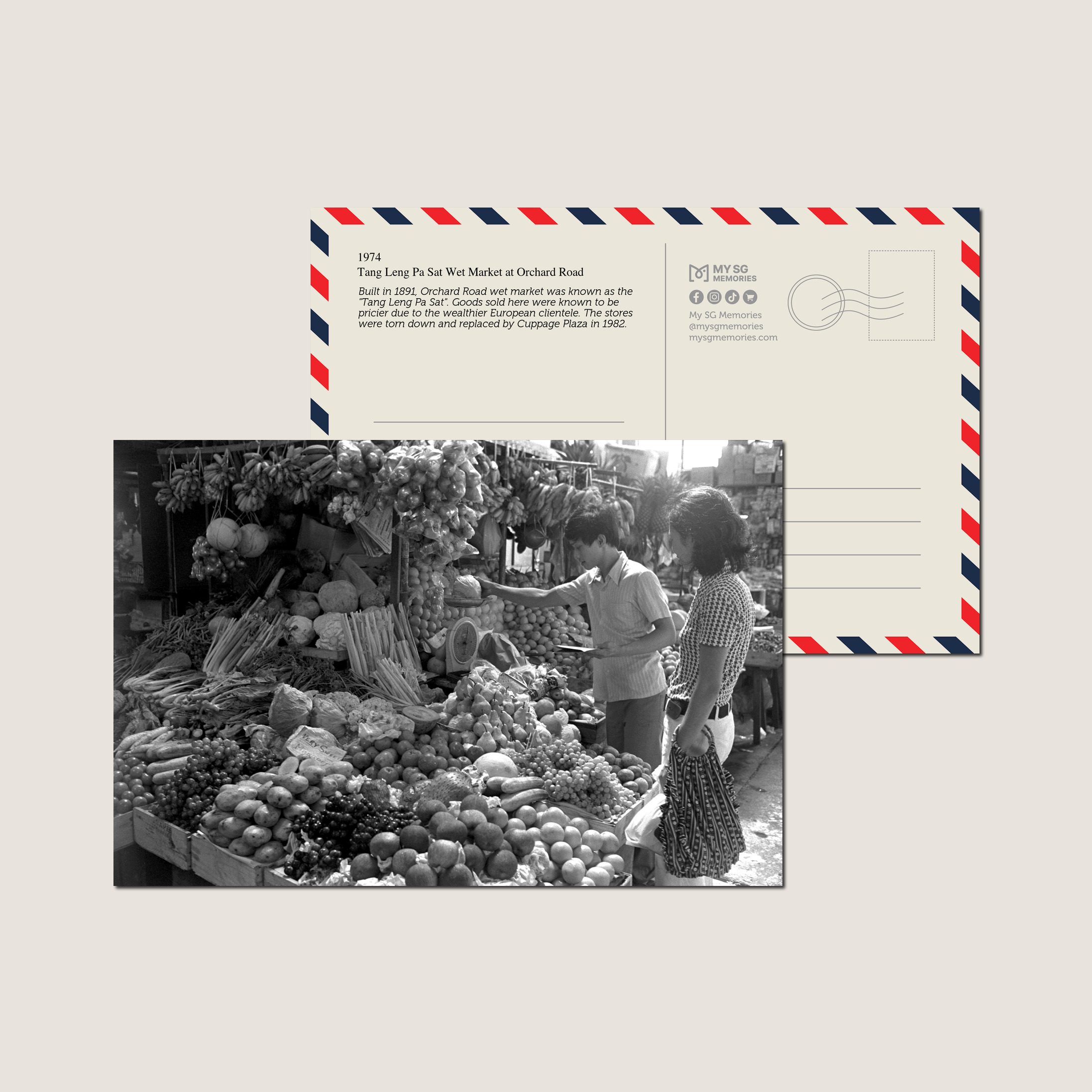 Tang Leng Pa Sat Wet Market at Orchard Road 1974-My Sg Memories