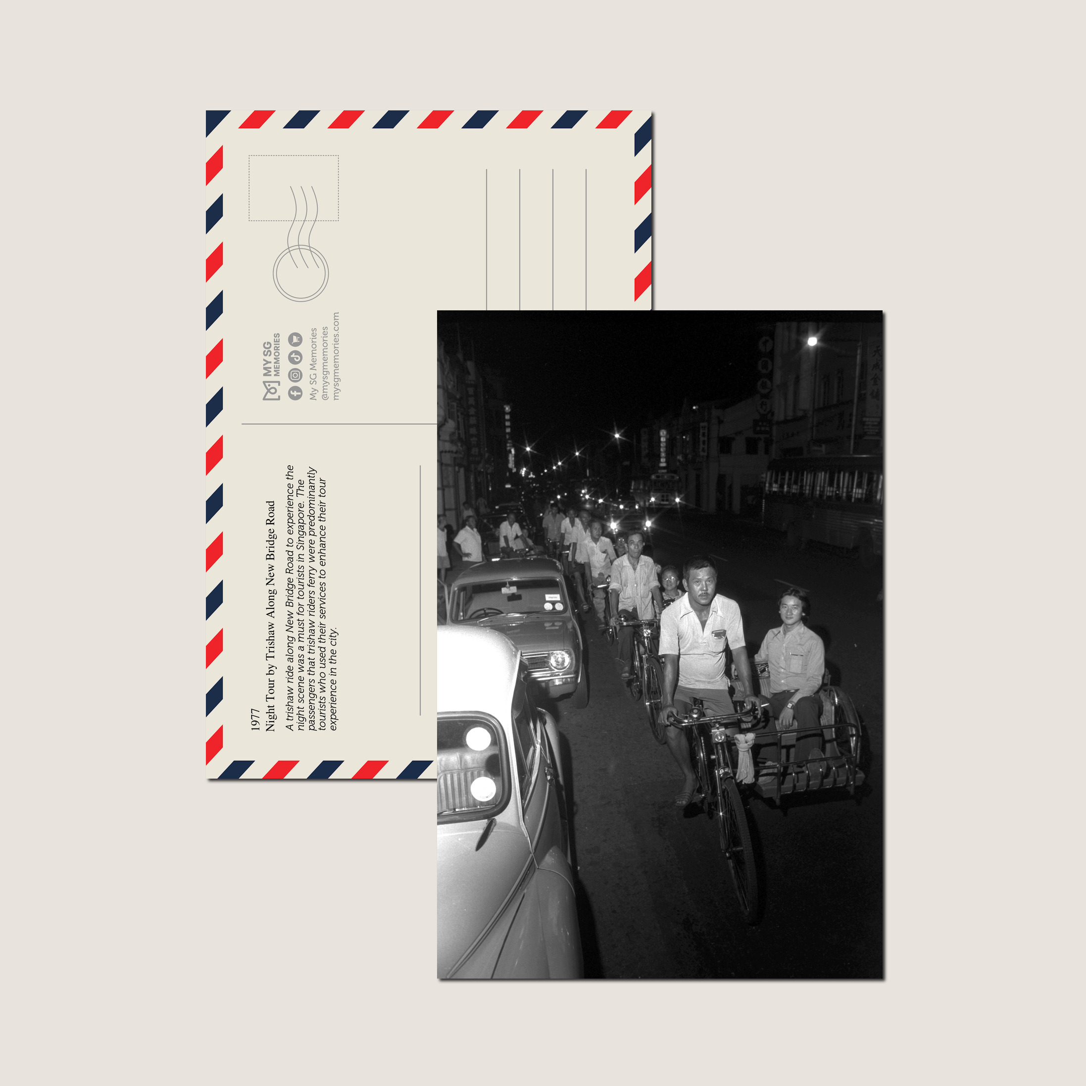 Night Tour by Trishaw Along New Bridge Road 1977-My Sg Memories