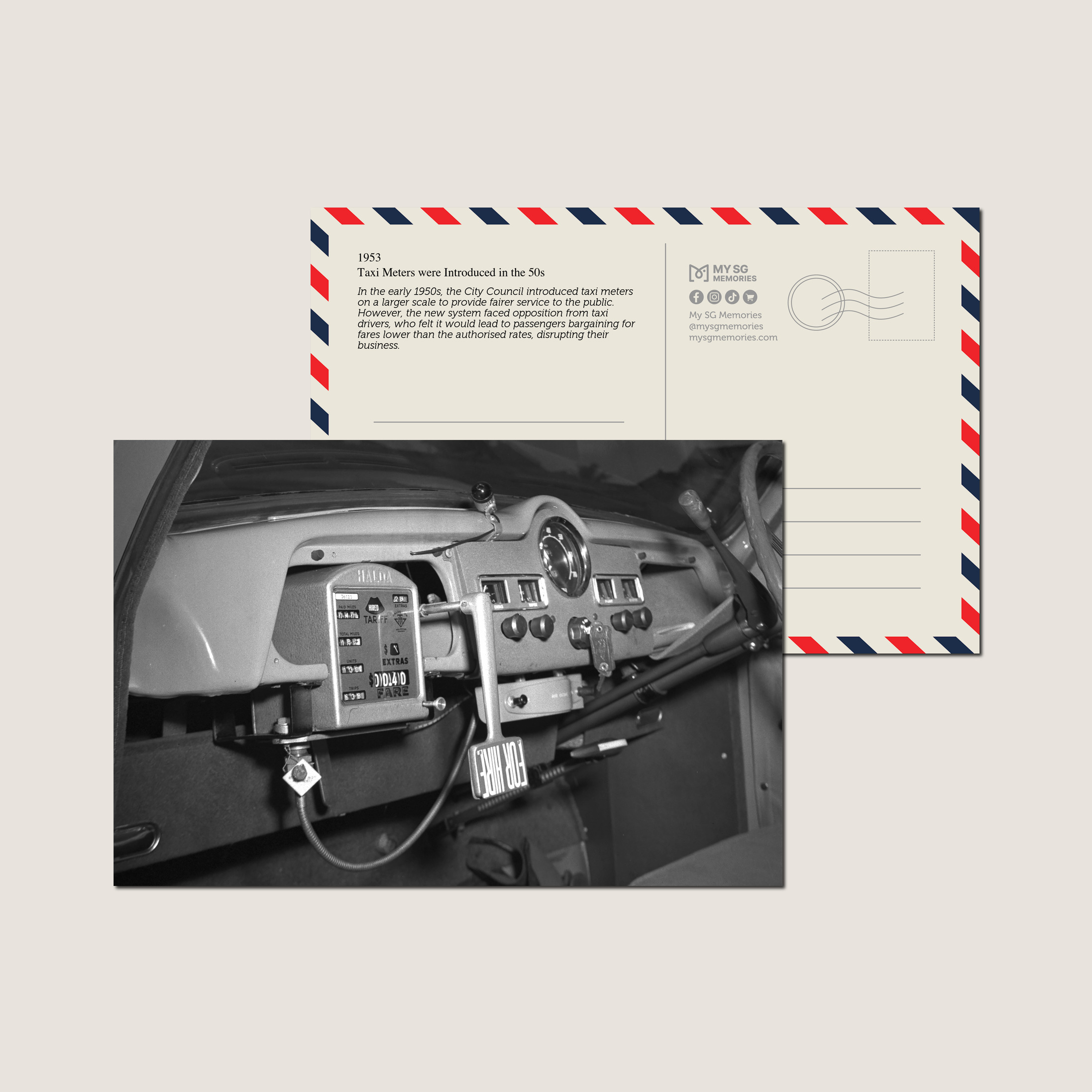 Taxi Meters were Introduced in the 50s 1953-My Sg Memories