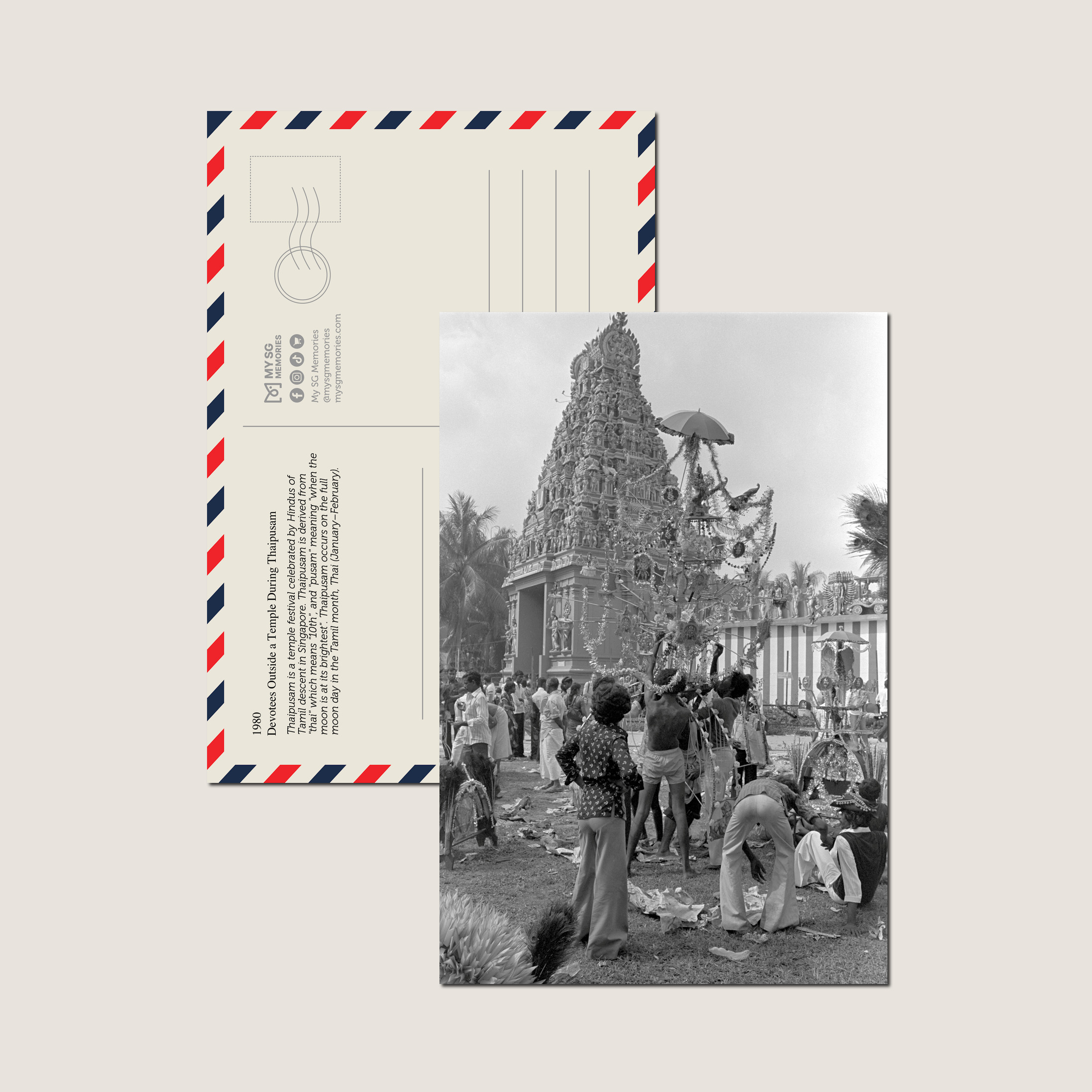 Devotees Outside a Temple During Thaipusam 1980-My Sg Memories
