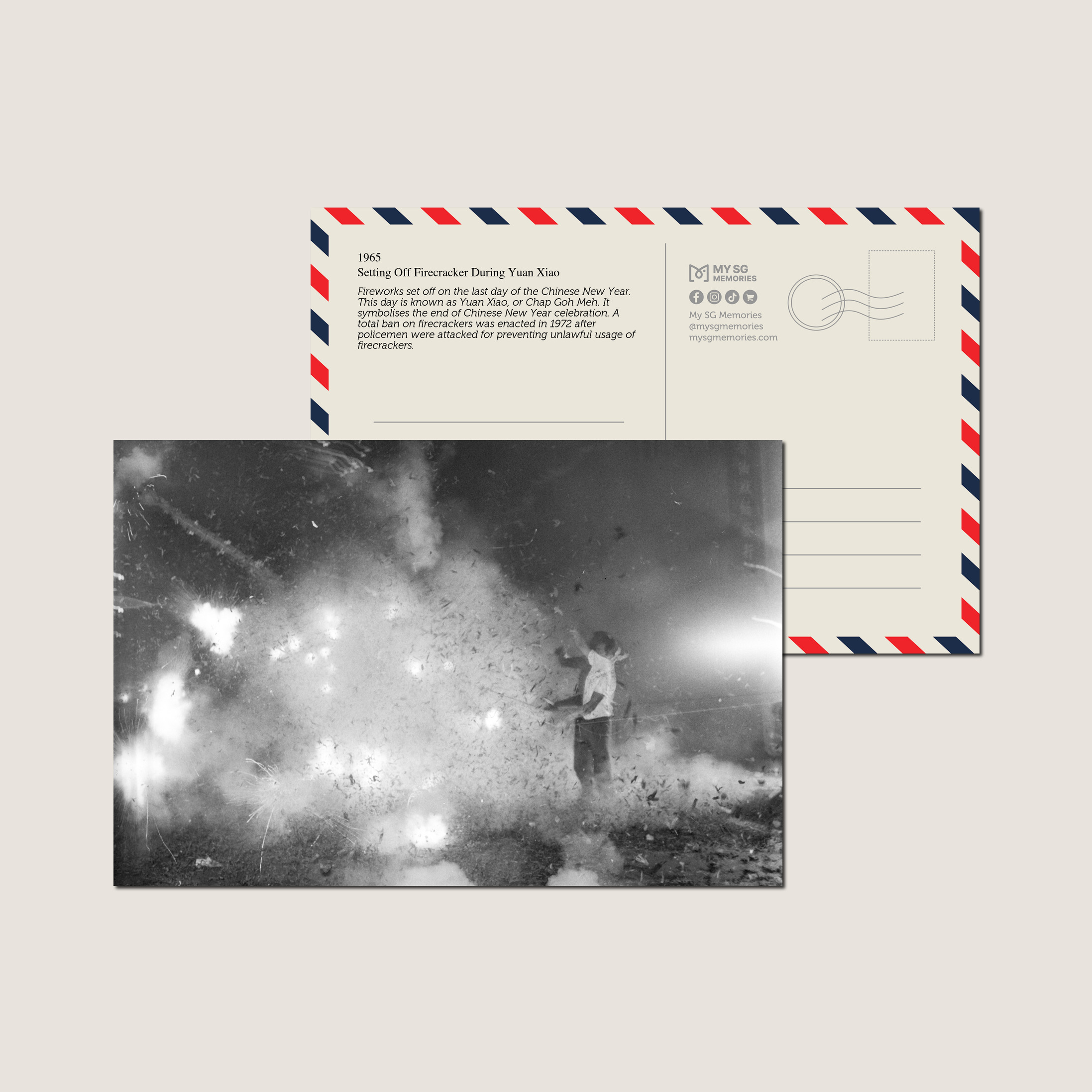 Setting Off Firecracker During Yuan Xiao 1965-My Sg Memories