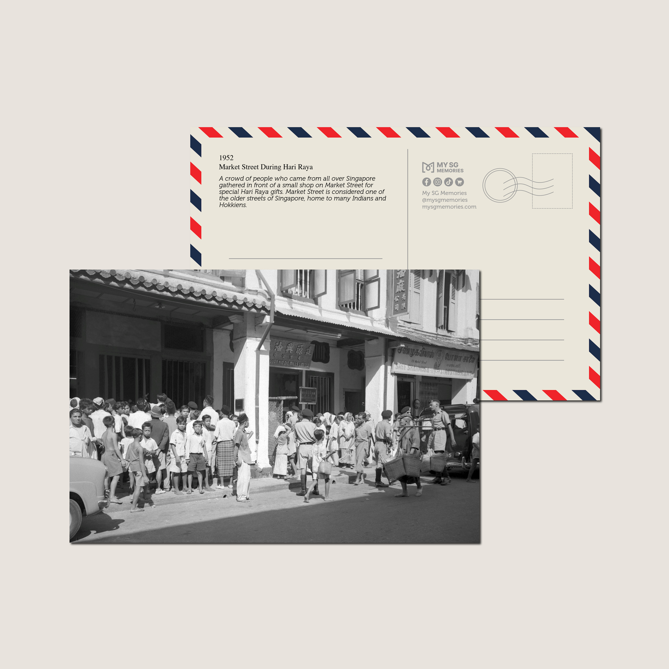 Market Street During Hari Raya 1952-My Sg Memories