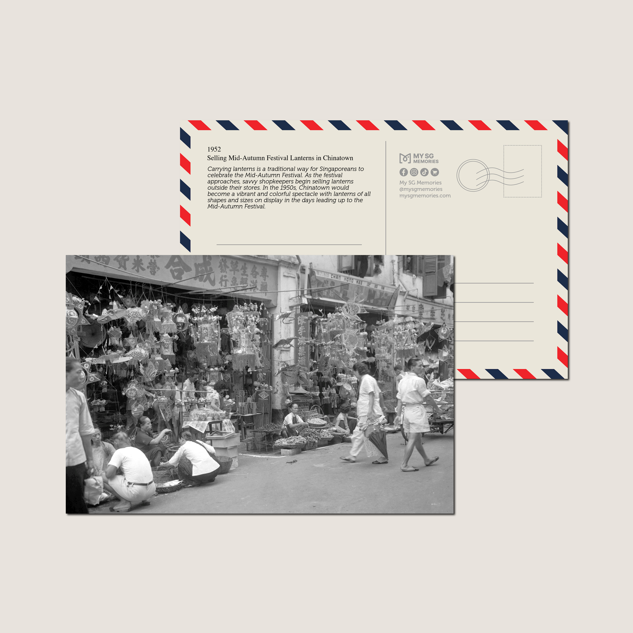 Selling Mid-Autumn Festival Lanterns in Chinatown 1952-My Sg Memories