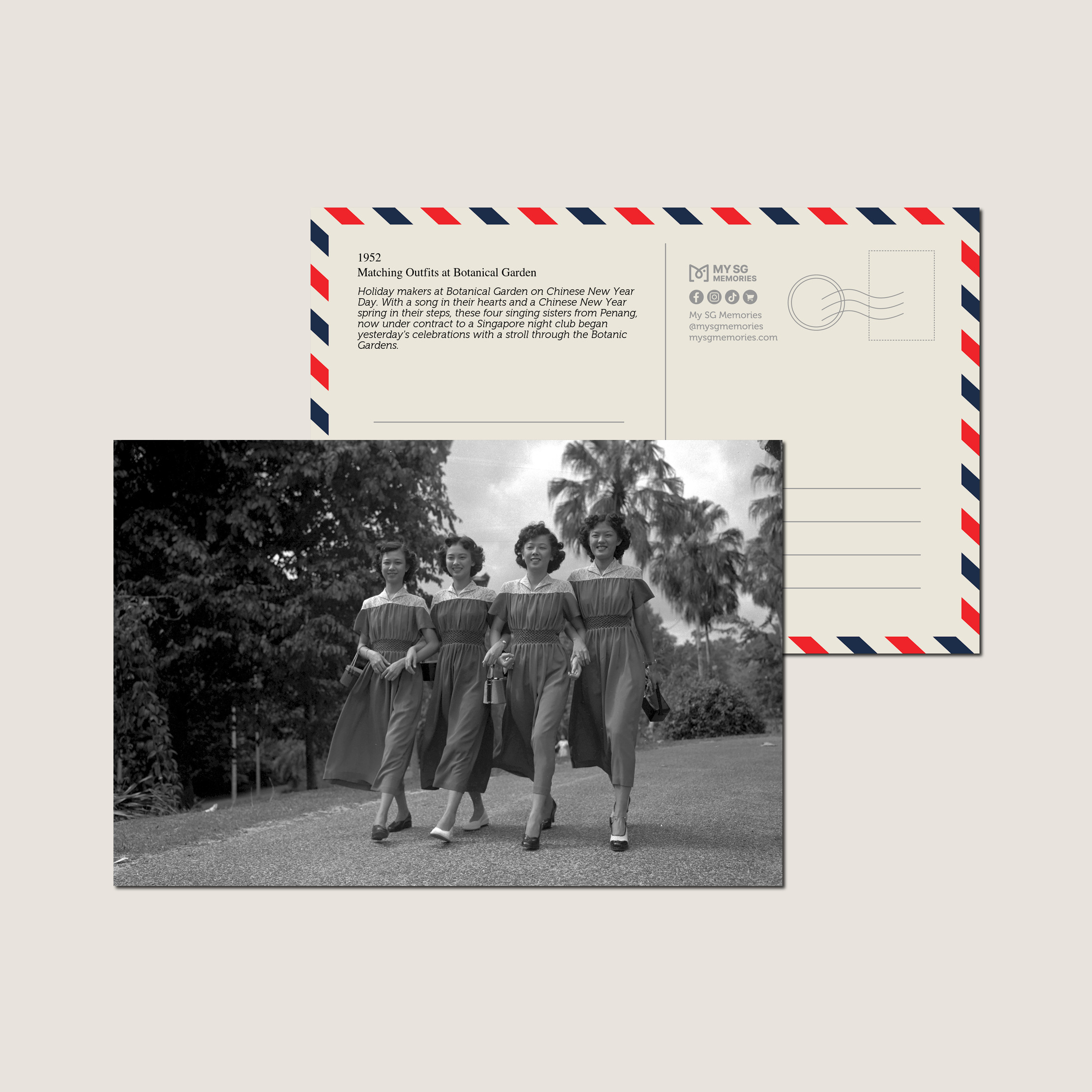 Matching Outfits at Botanical Garden 1952-My Sg Memories