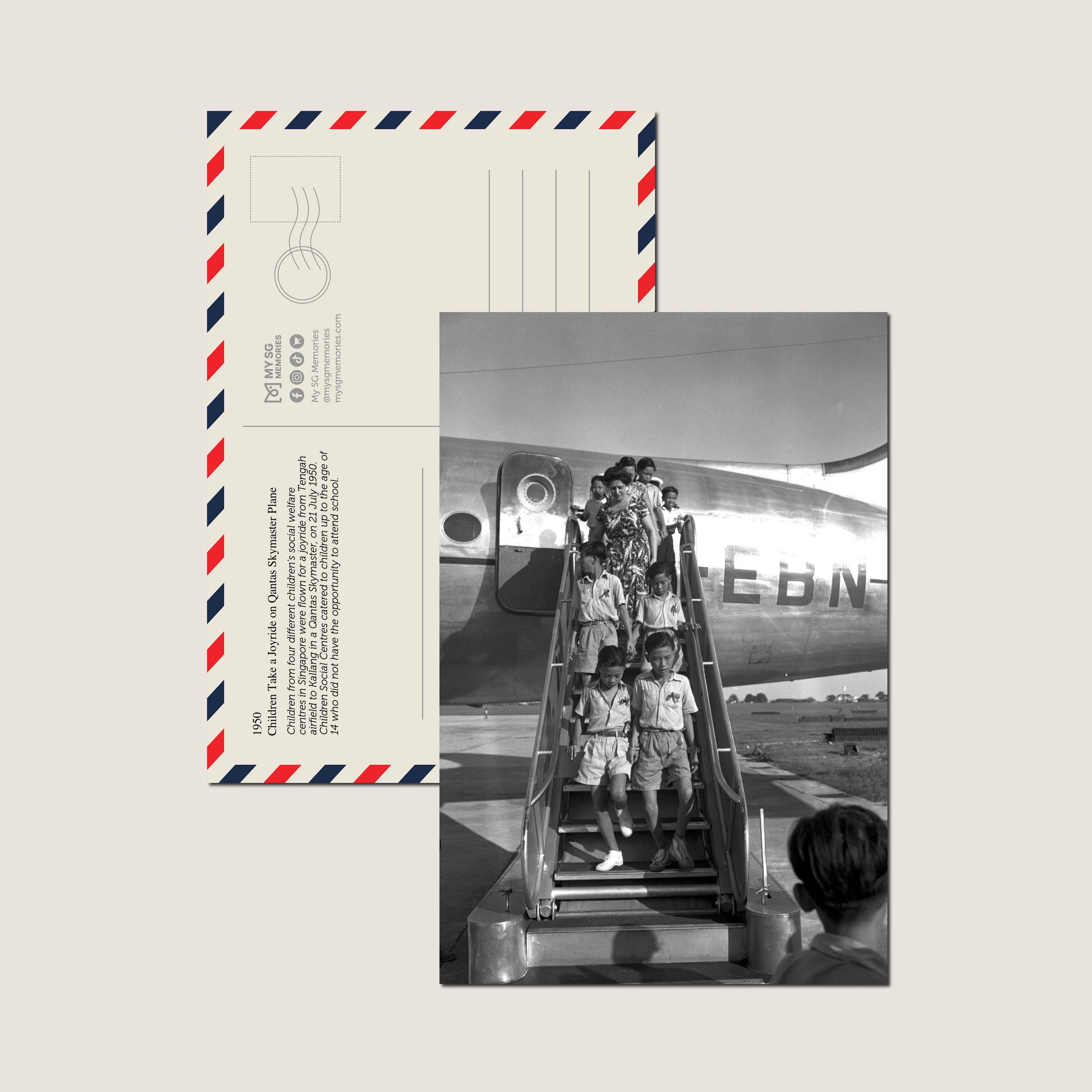 Children Take a Joyride on Qantas Skymaster Plane 1950-My Sg Memories