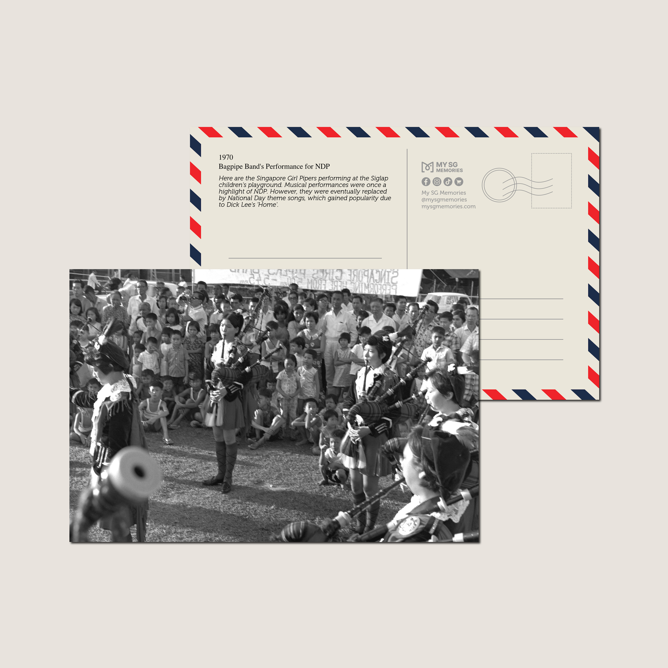 Bagpipe Band's Performance for NDP 1970-My Sg Memories