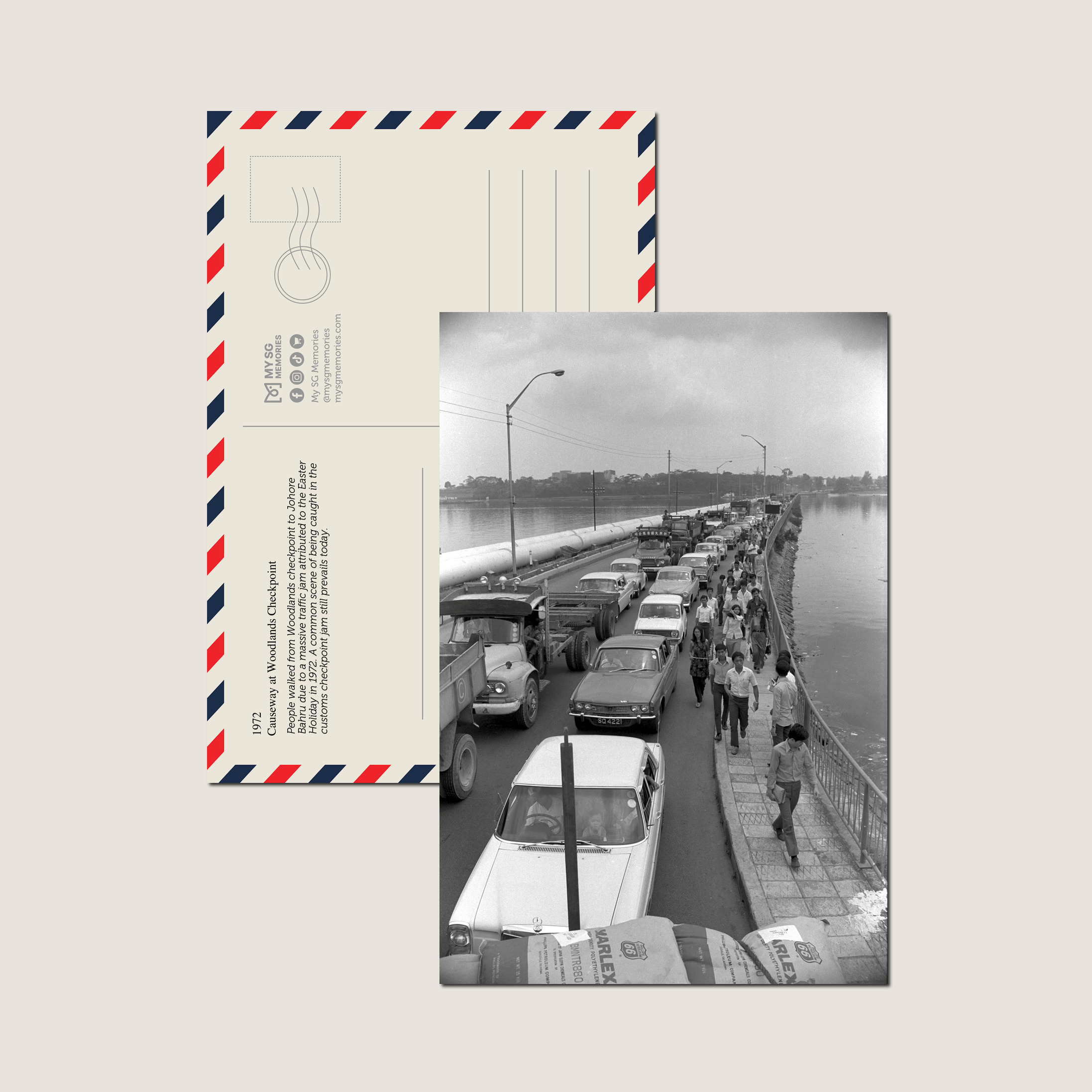 Causeway at Woodlands Checkpoint 1972-My Sg Memories