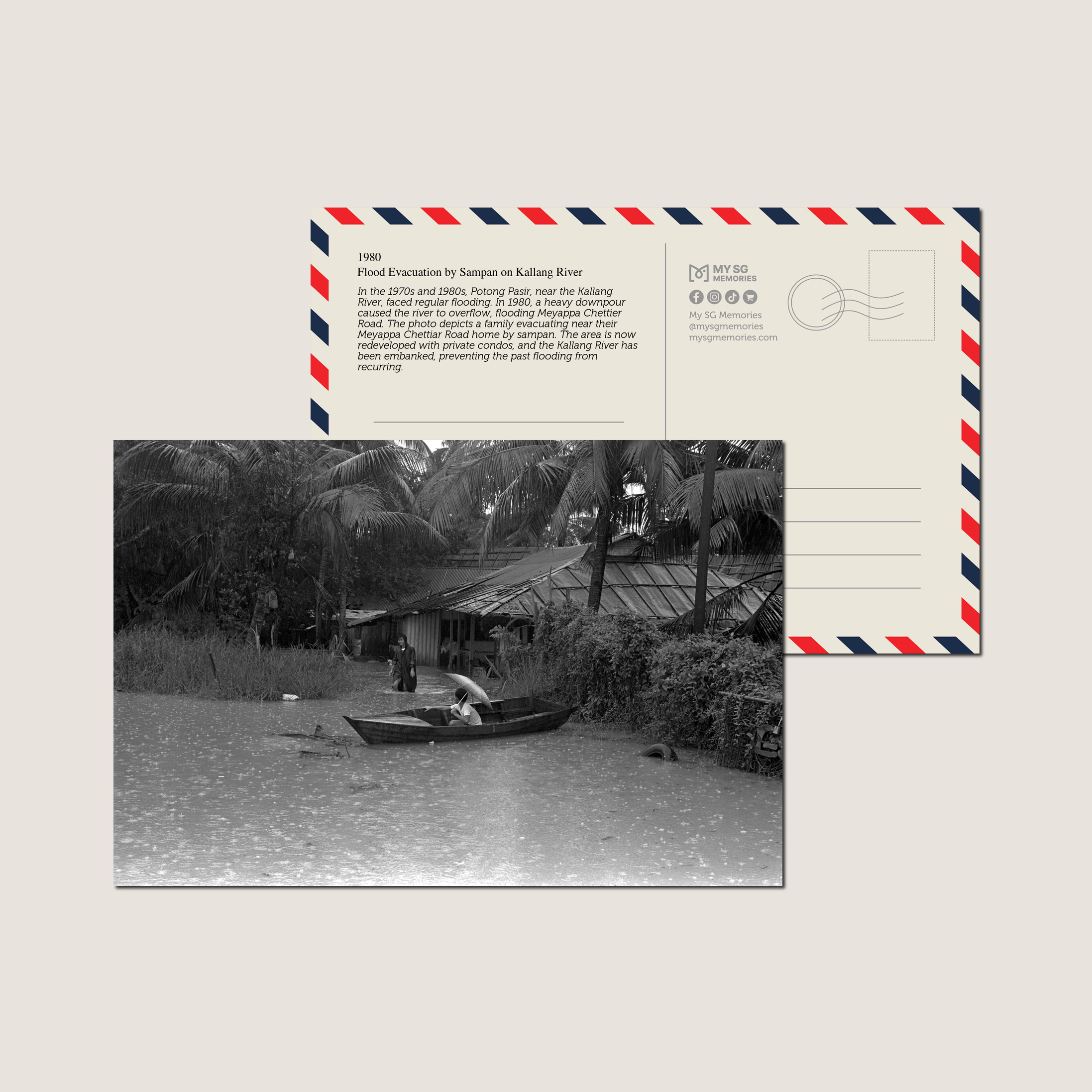 Flood Evacuation by Sampan on Kallang River 1980-My Sg Memories