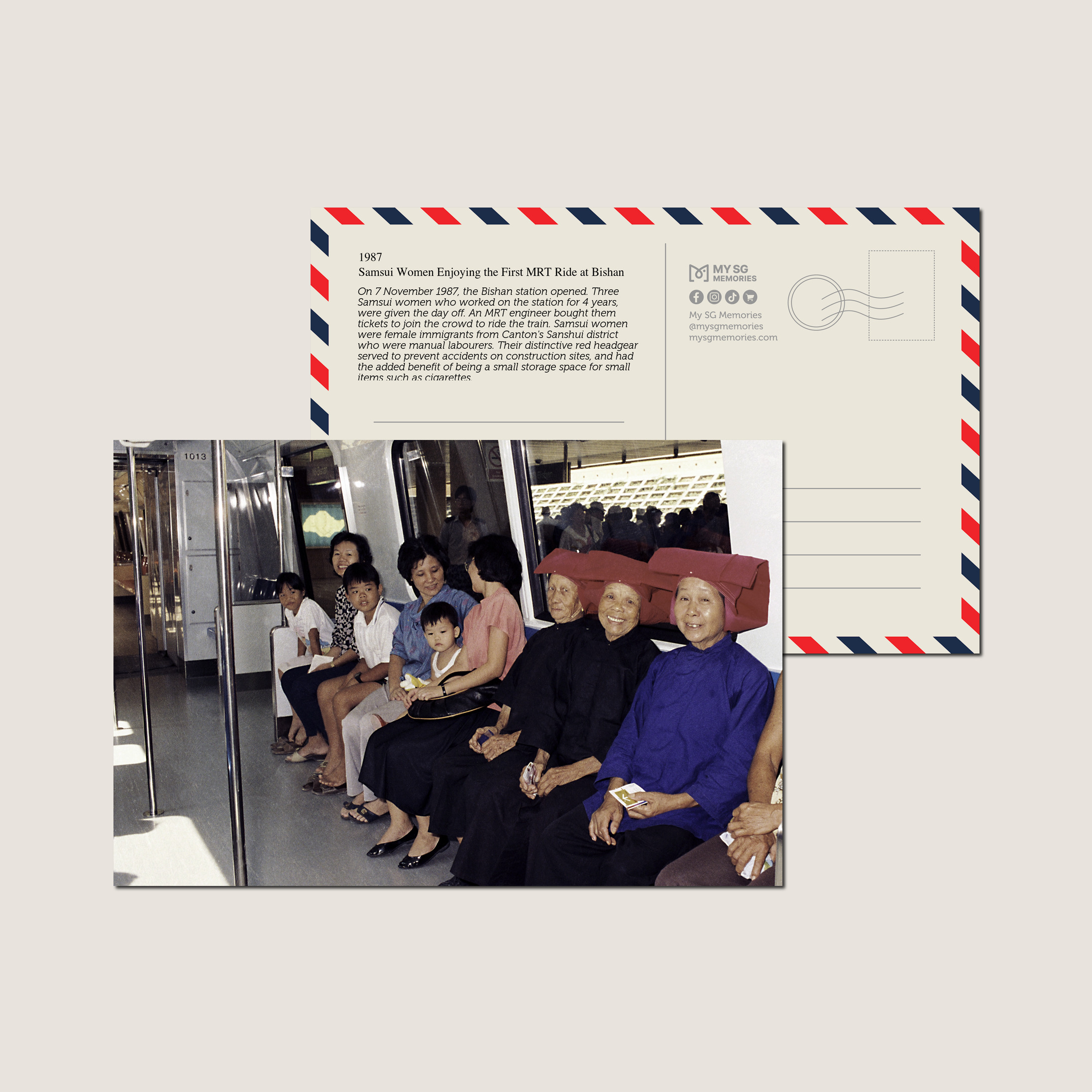 Samsui Women Enjoying the First MRT Ride at Bishan 1987-My Sg Memories