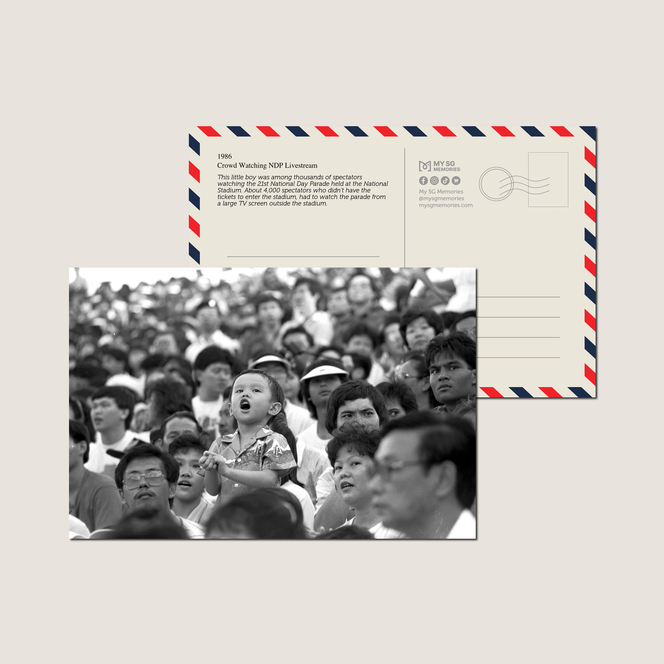 Crowd Watching NDP Livestream 1986-My Sg Memories