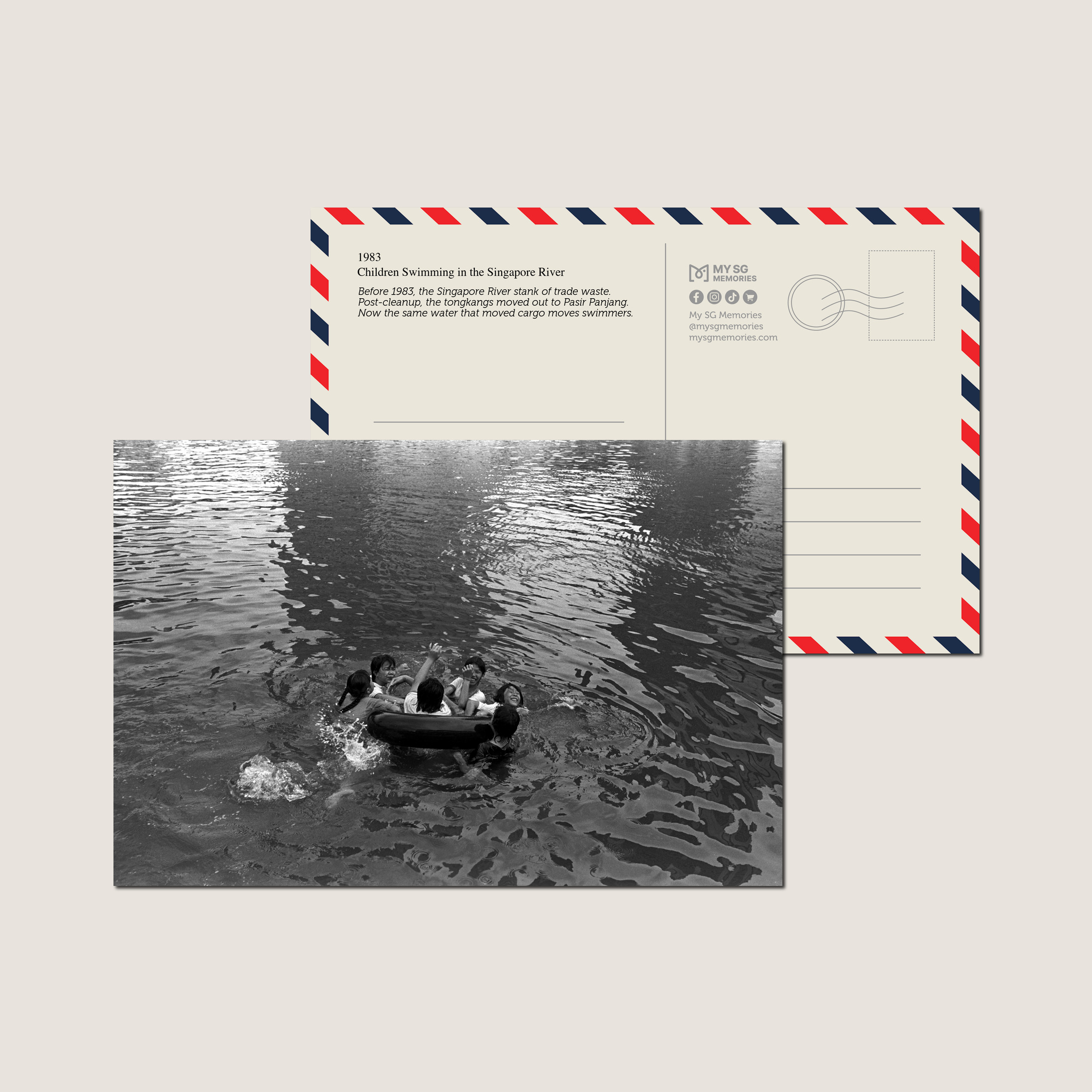 Children Swimming in the Singapore River 1983-My Sg Memories