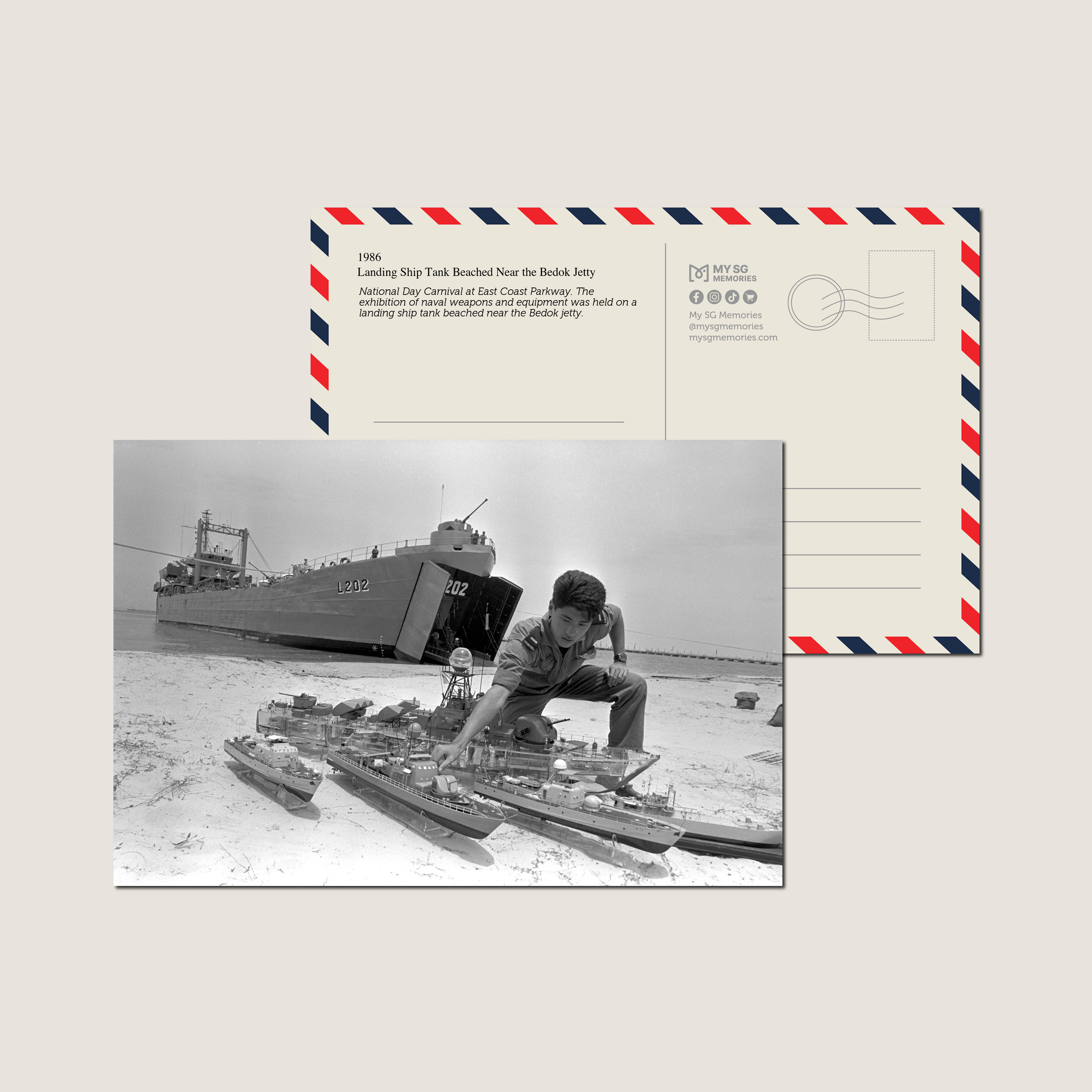 Landing Ship Tank Beached Near the Bedok Jetty 1986-My Sg Memories