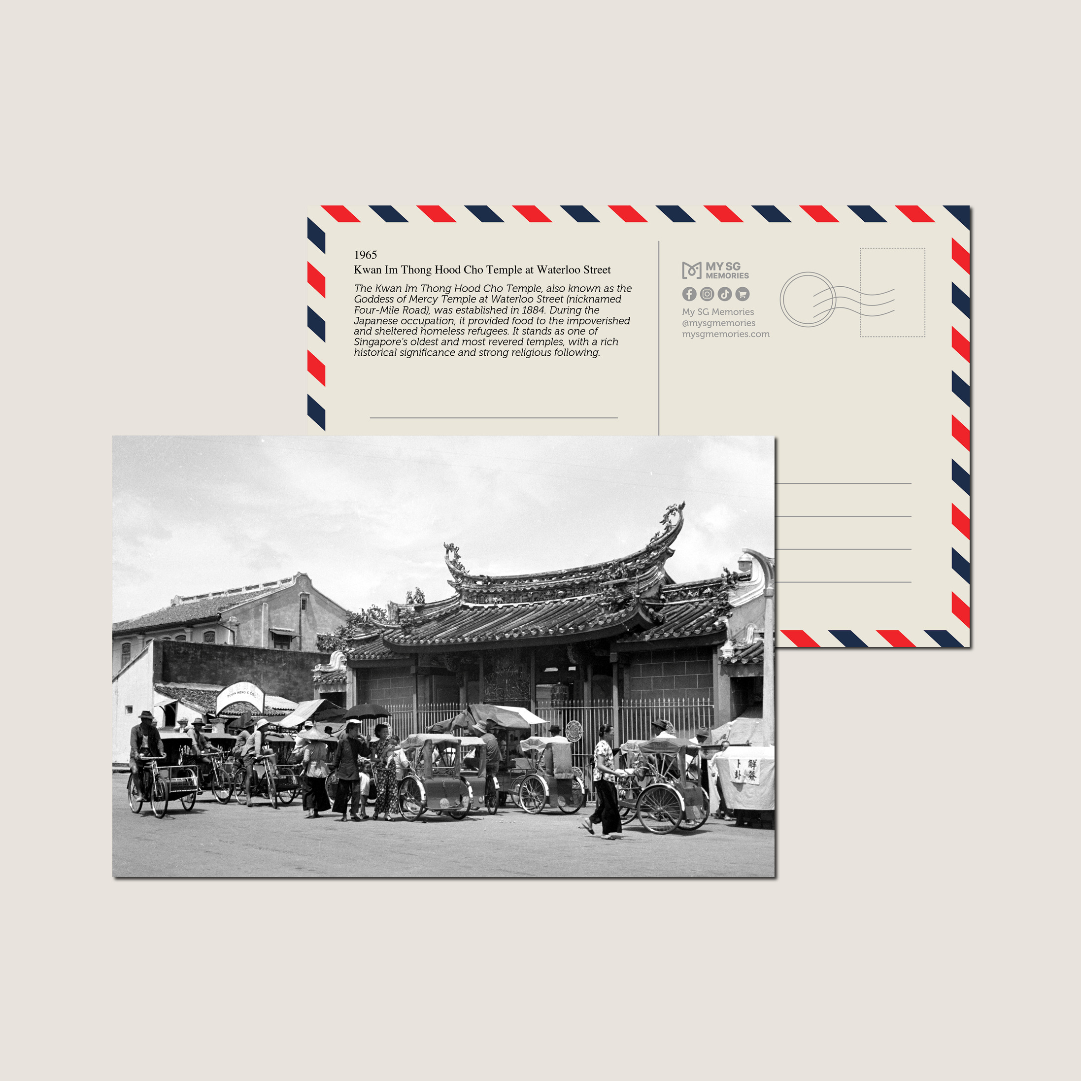 Kwan Im Thong Hood Cho Temple at Waterloo Street 1965-My Sg Memories