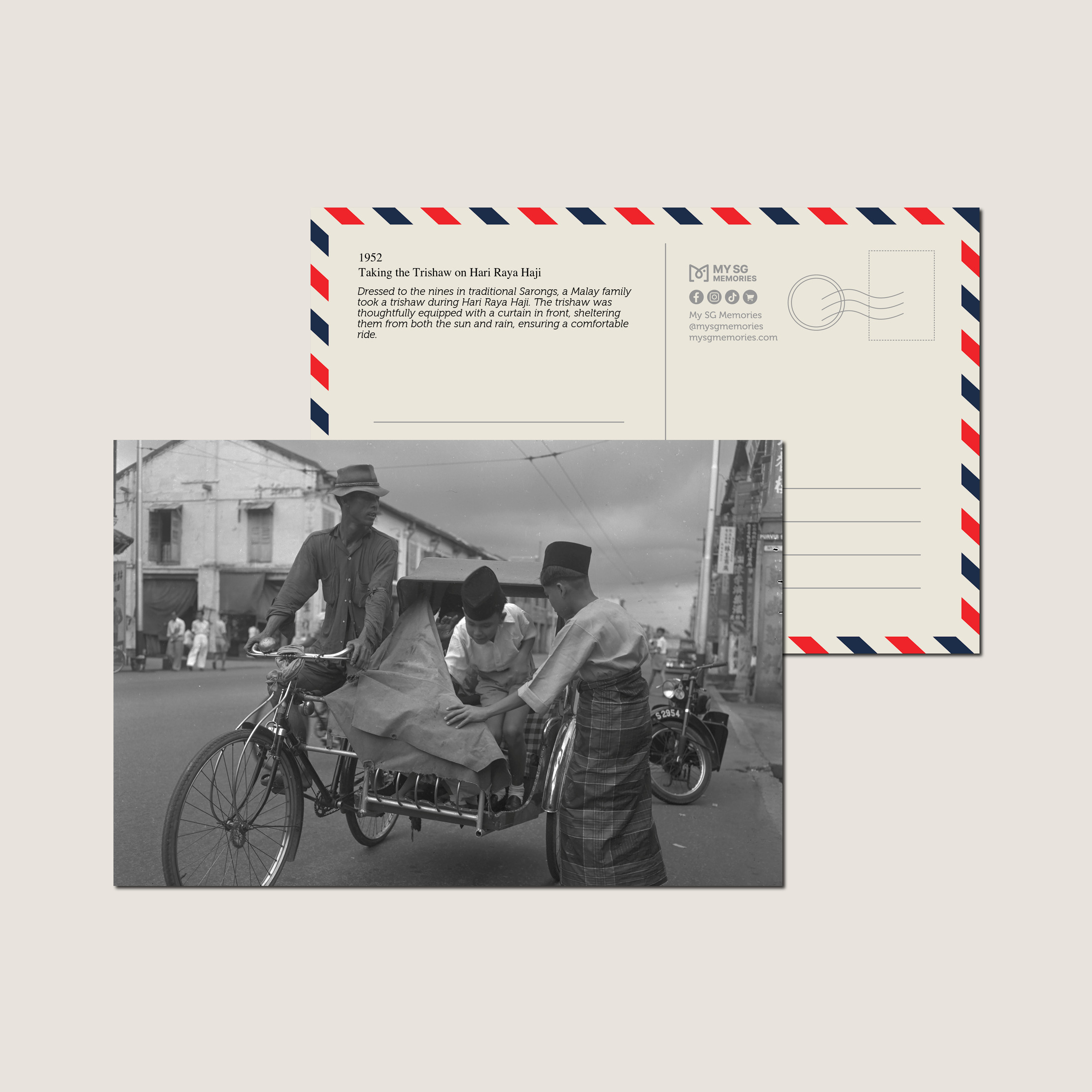 Taking the Trishaw on Hari Raya Haji 1952-My Sg Memories