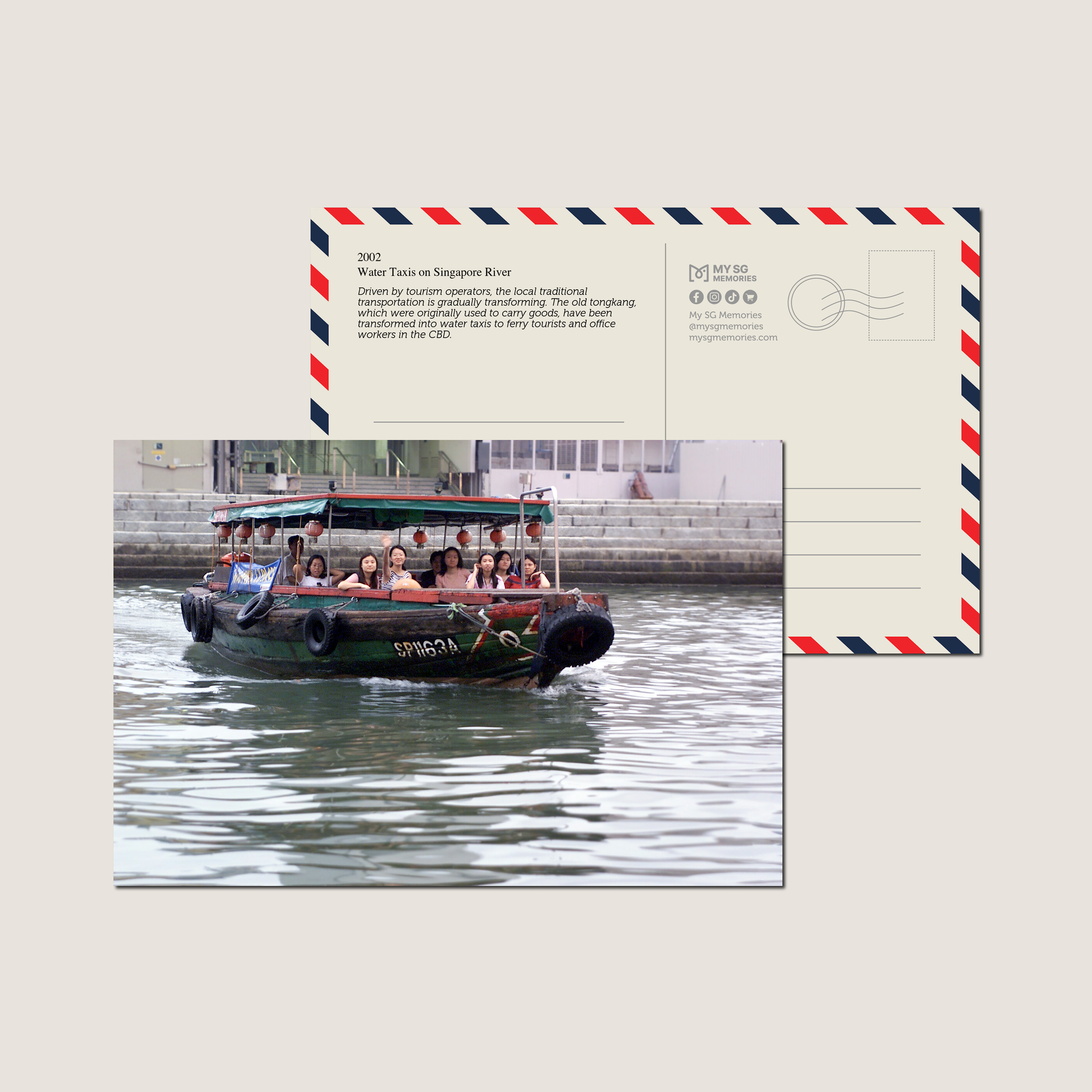 Water Taxis on Singapore River 2002-My Sg Memories