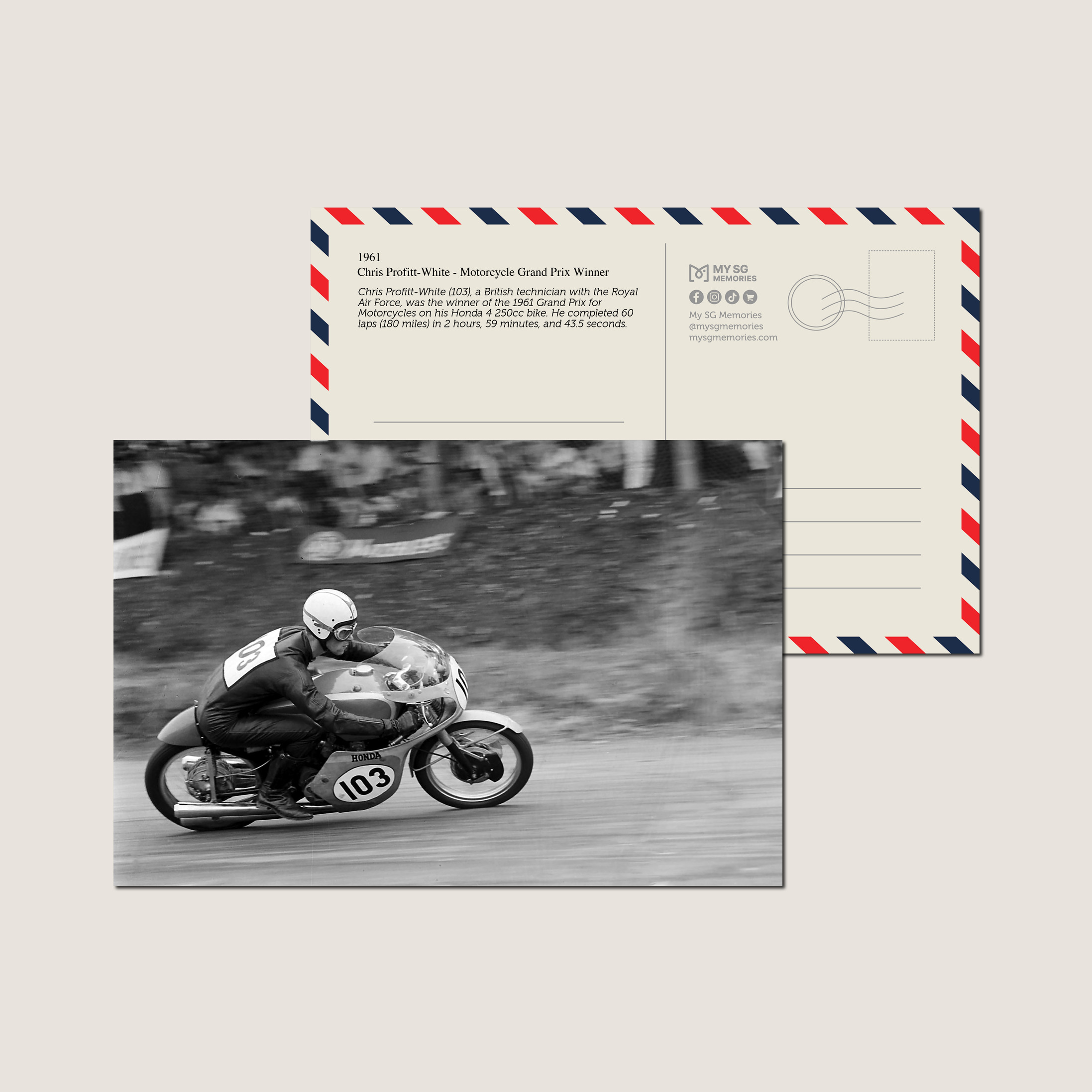 Chris Profitt-White - Motorcycle Grand Prix Winner 1961-My Sg Memories