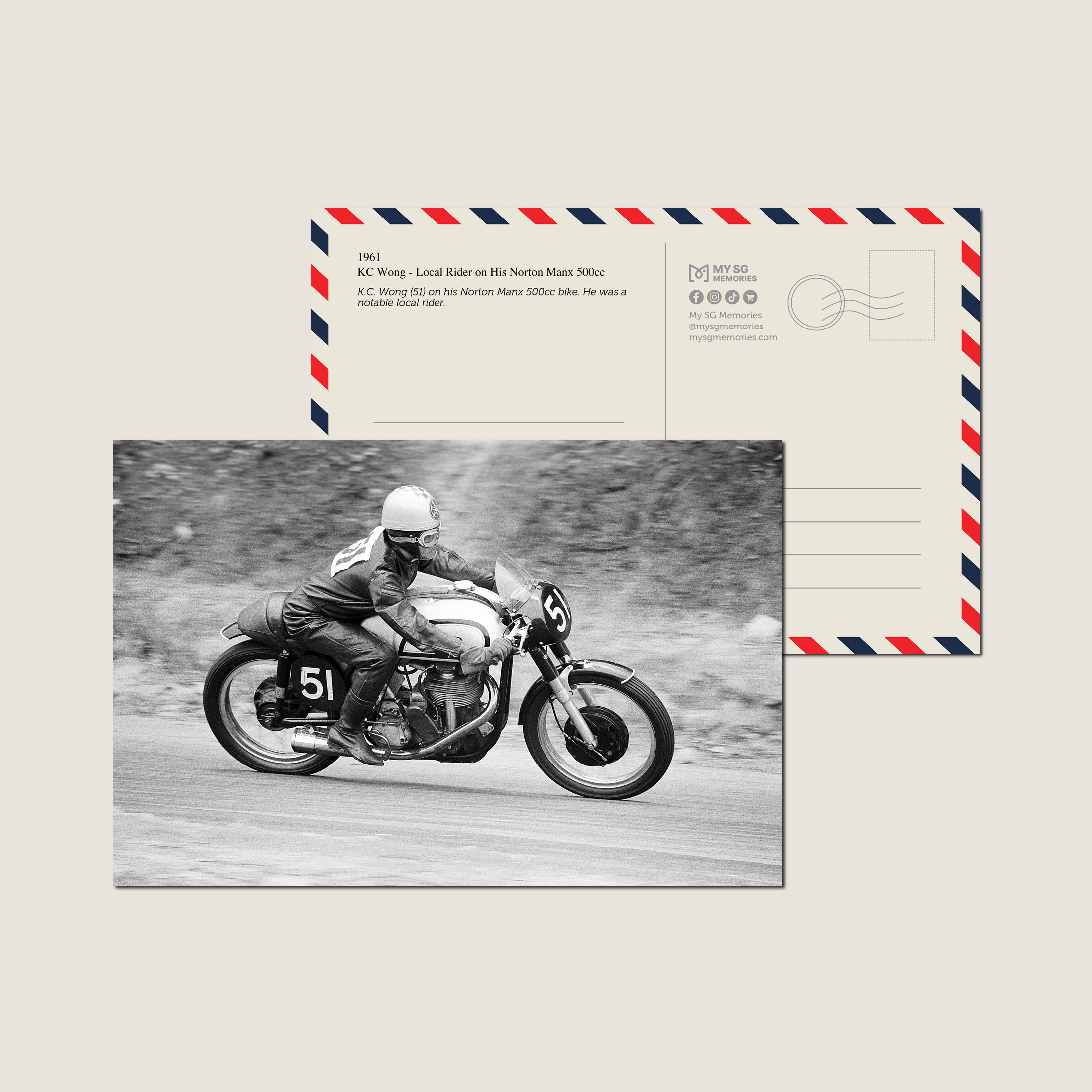 KC Wong - Local Rider on His Norton Manx 500cc 1961-My Sg Memories