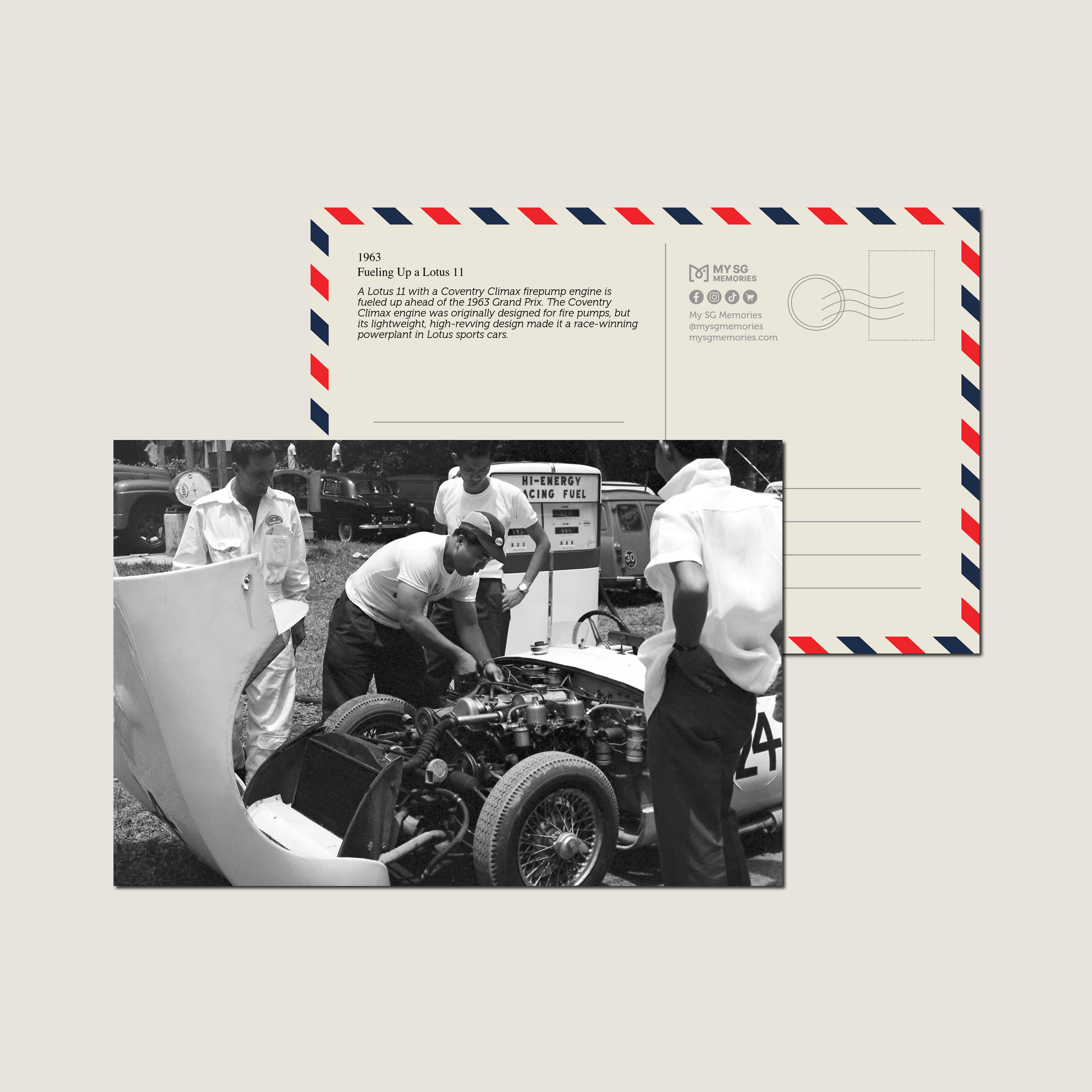 Fueling Up a Lotus 11 1963-My Sg Memories