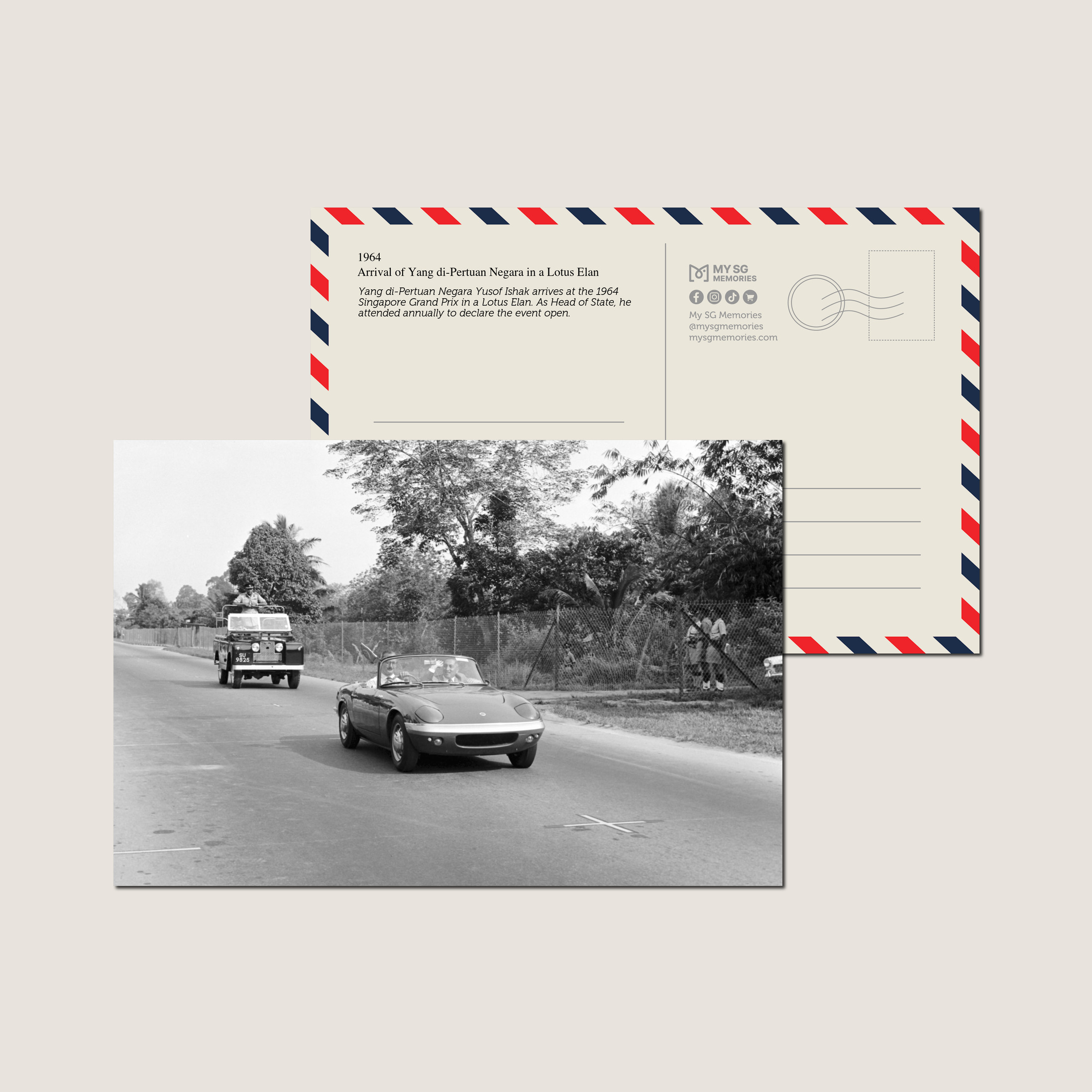 Arrival of Yang di-Pertuan Negara in a Lotus Elan 1964-My Sg Memories
