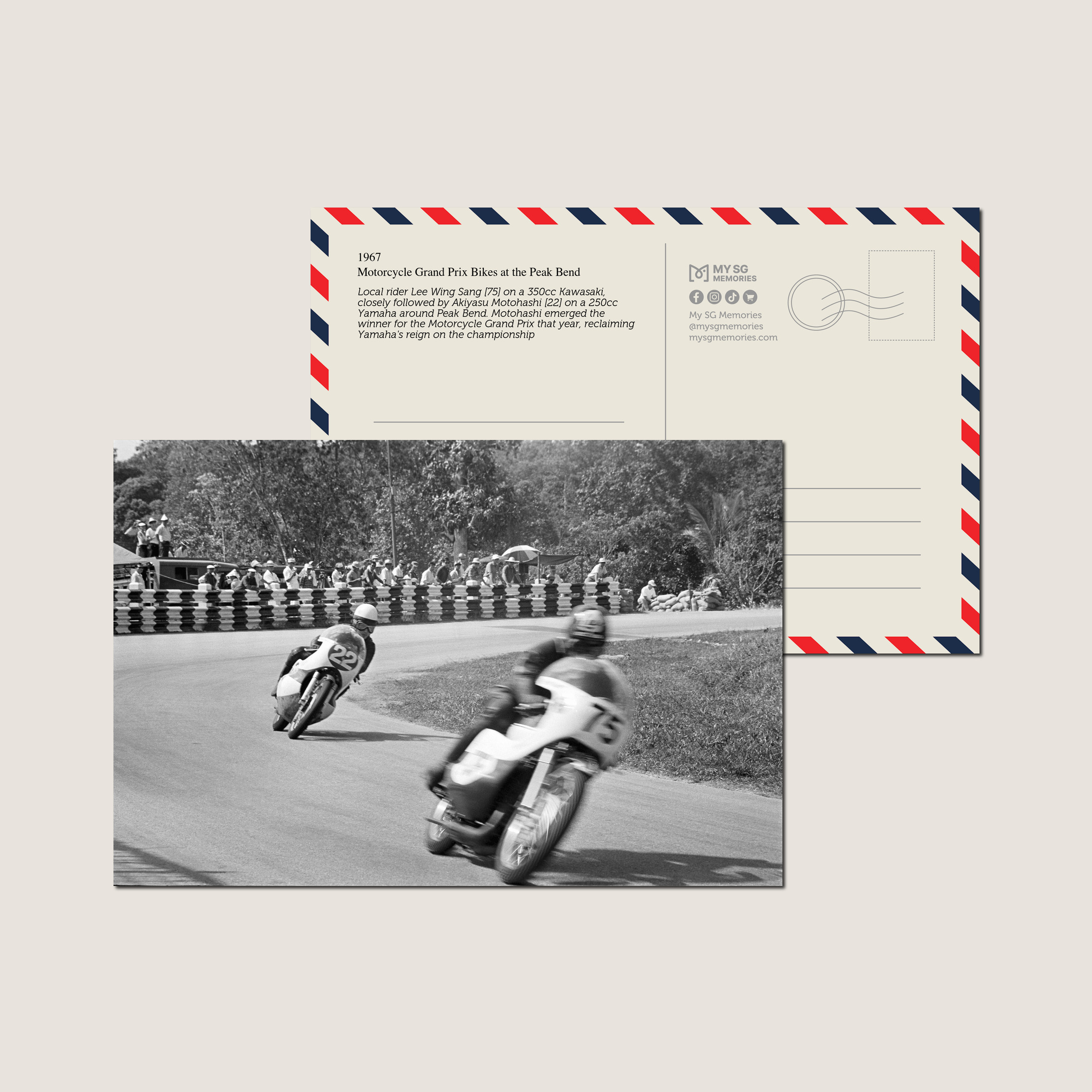 Motorcycle Grand Prix Bikes at the Peak Bend 1967-My Sg Memories