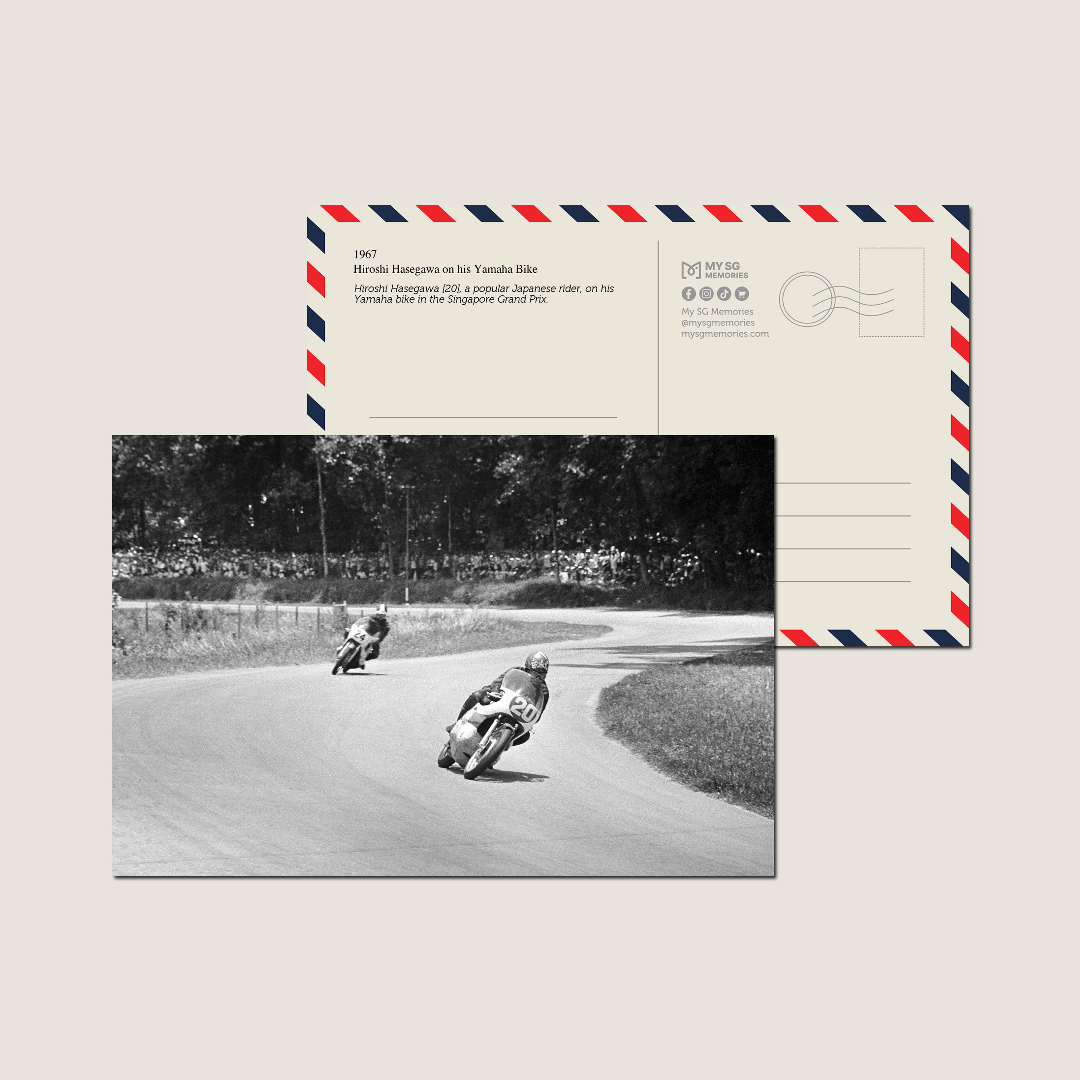 Hiroshi Hasegawa on his Yamaha Bike 1967-My Sg Memories