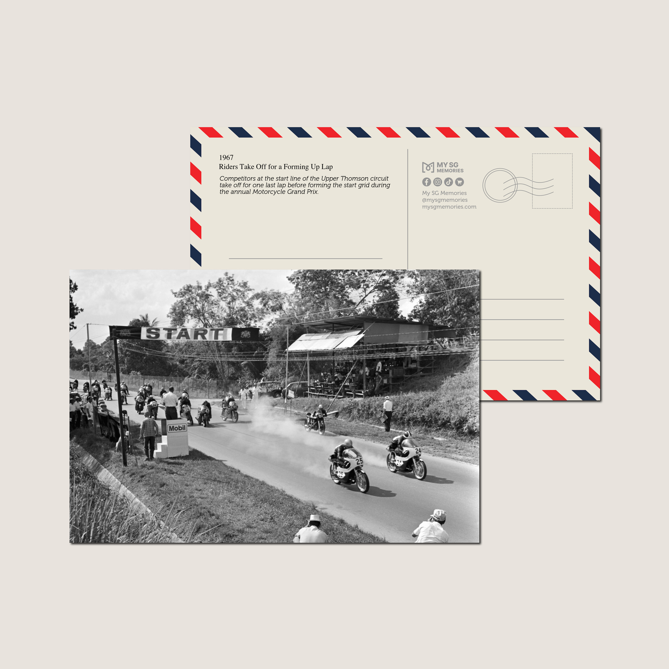 Riders Take Off for a Forming Up Lap 1967-My Sg Memories