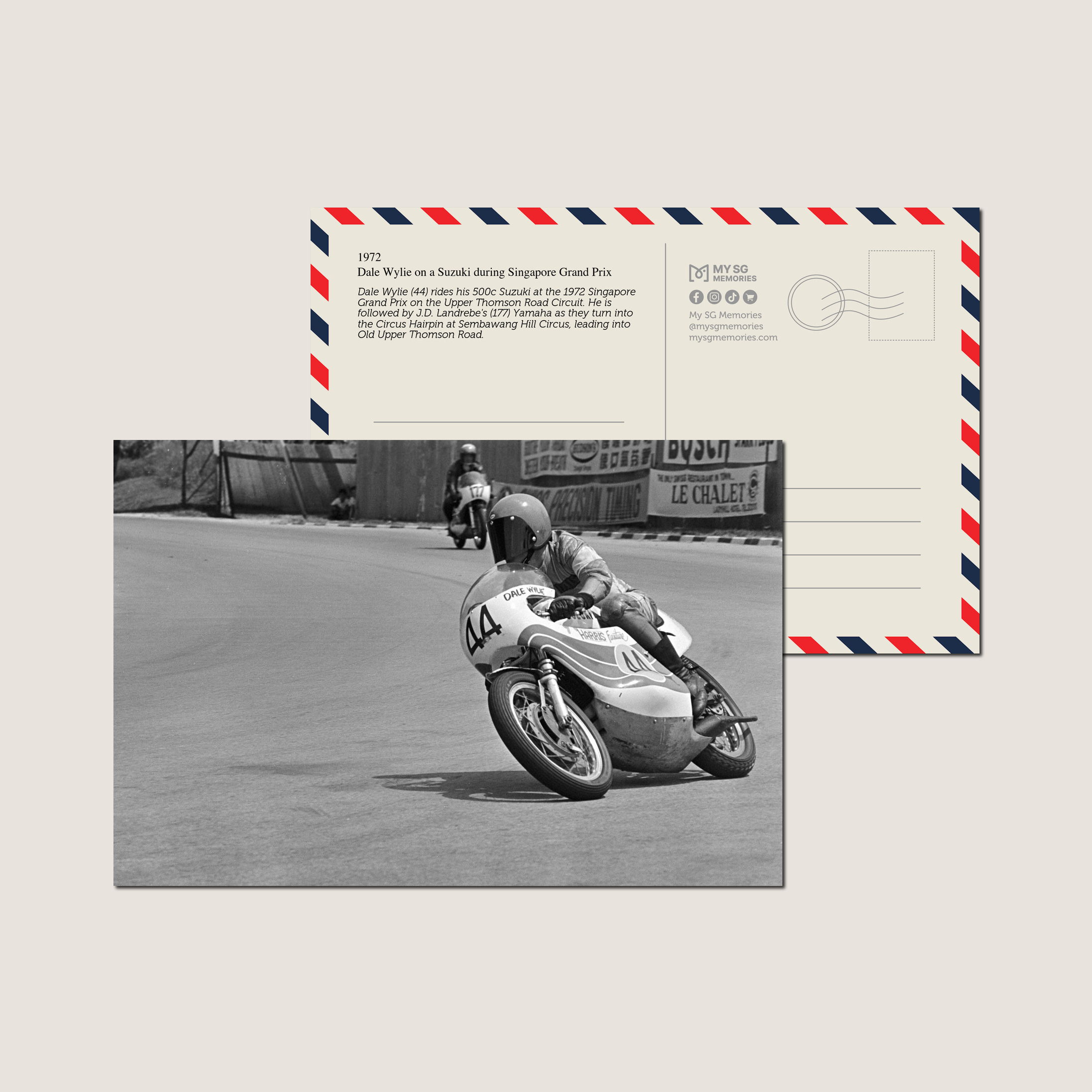 Dale Wylie on a Suzuki during Singapore Grand Prix 1972-My Sg Memories