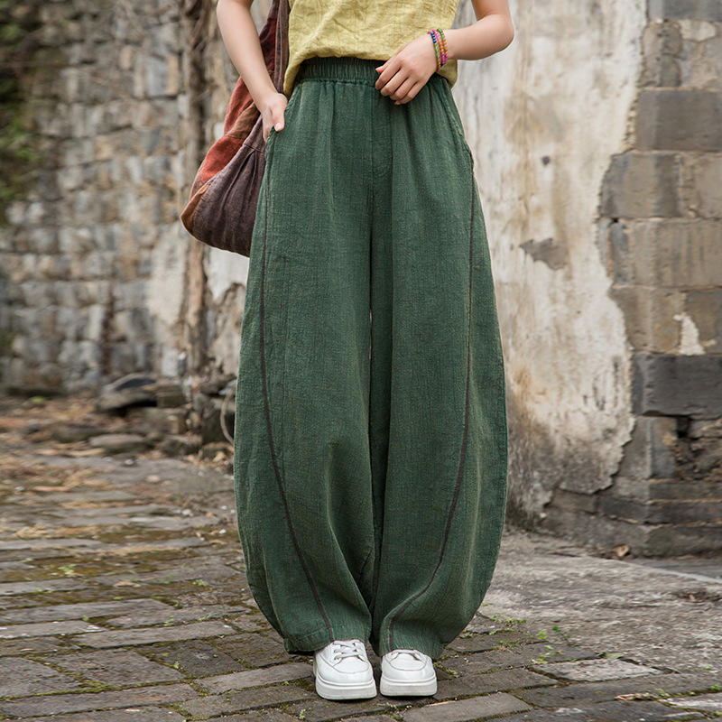 禪意休閒 · 「打坐褲」砂洗炒色做舊燈籠長褲