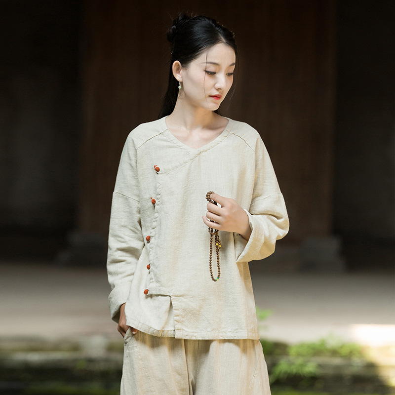 改良斜襟 · 「盤扣開衫」禪意簡約襯衫