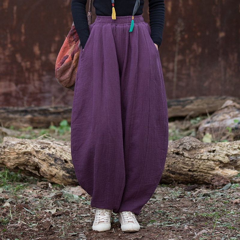 復古韻味 · 「斜紋棉褲」32片拼接禪意風長褲