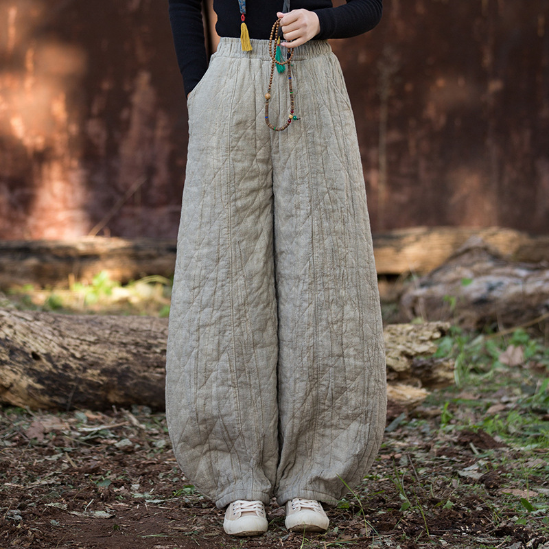 自在出行 · 「菱格棉褲」加厚保暖禪意風燈籠褲