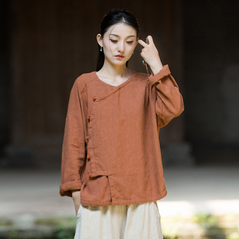 改良斜襟 · 「盤扣開衫」禪意簡約襯衫