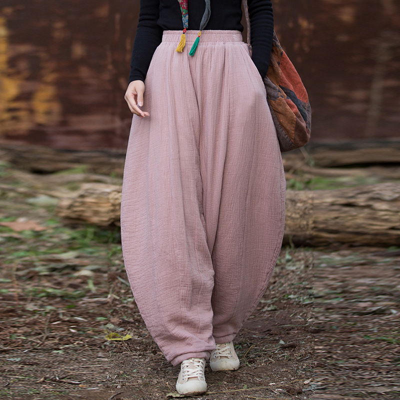 復古韻味 · 「斜紋棉褲」32片拼接禪意風長褲