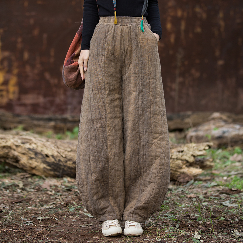 自在出行 · 「菱格棉褲」加厚保暖禪意風燈籠褲