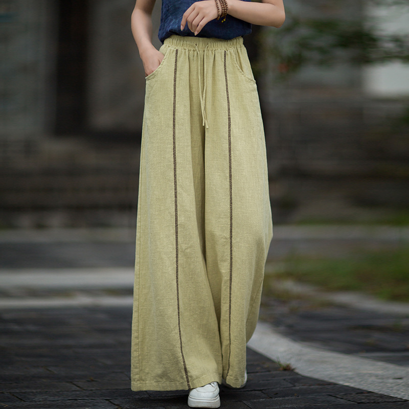 戶外休閒 · 「單條紋」寬鬆顯瘦闊腿褲