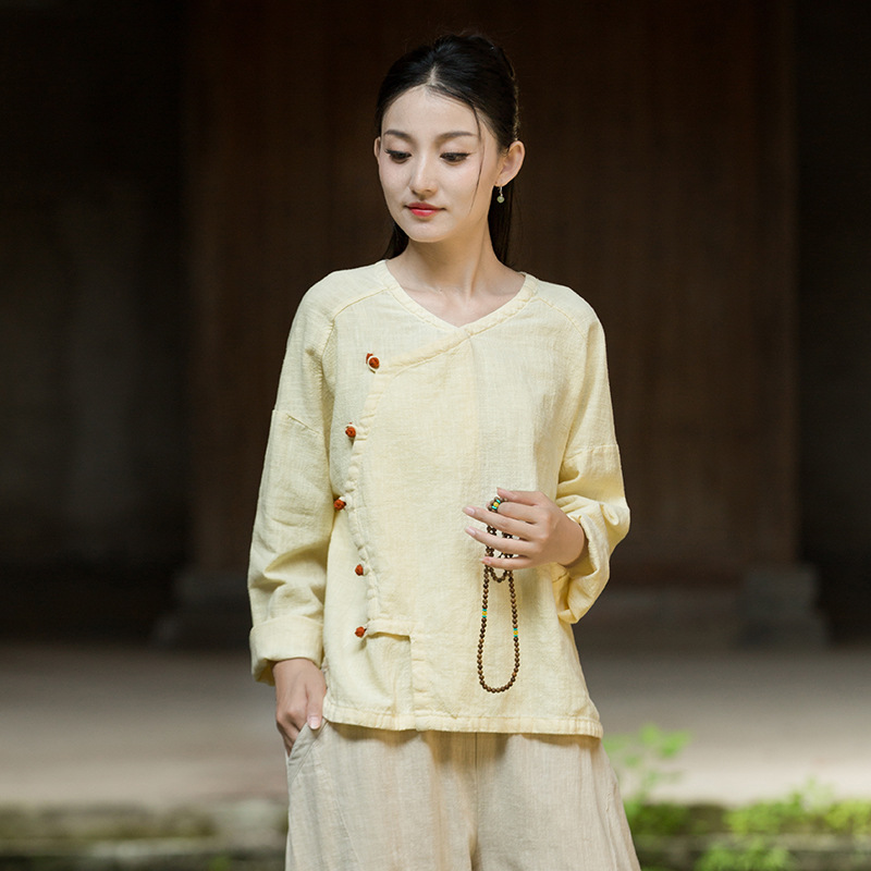 改良斜襟 · 「盤扣開衫」禪意簡約襯衫