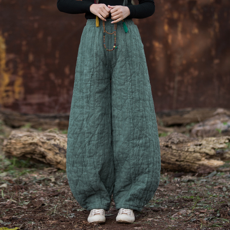 自在出行 · 「菱格棉褲」加厚保暖禪意風燈籠褲